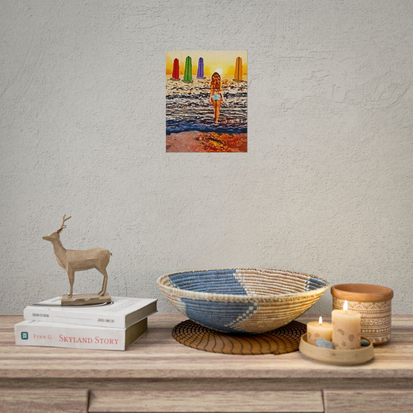 "Chasing Horizons: A Sunset Journey of Hope and Serenity Beyond the Waves" - Beach-Themed Rolled Posters, Decorative Wall Art, Summer Decor, Coastal Vibe, Surfing Gift, Ocean Sunset Print