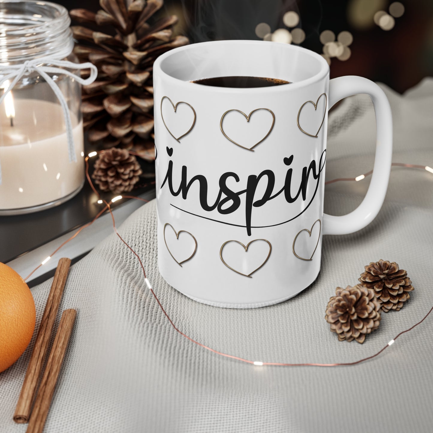 " Inspire" Inspirational Ceramic Coffee Cups - Motivational Mug 11oz & 15oz