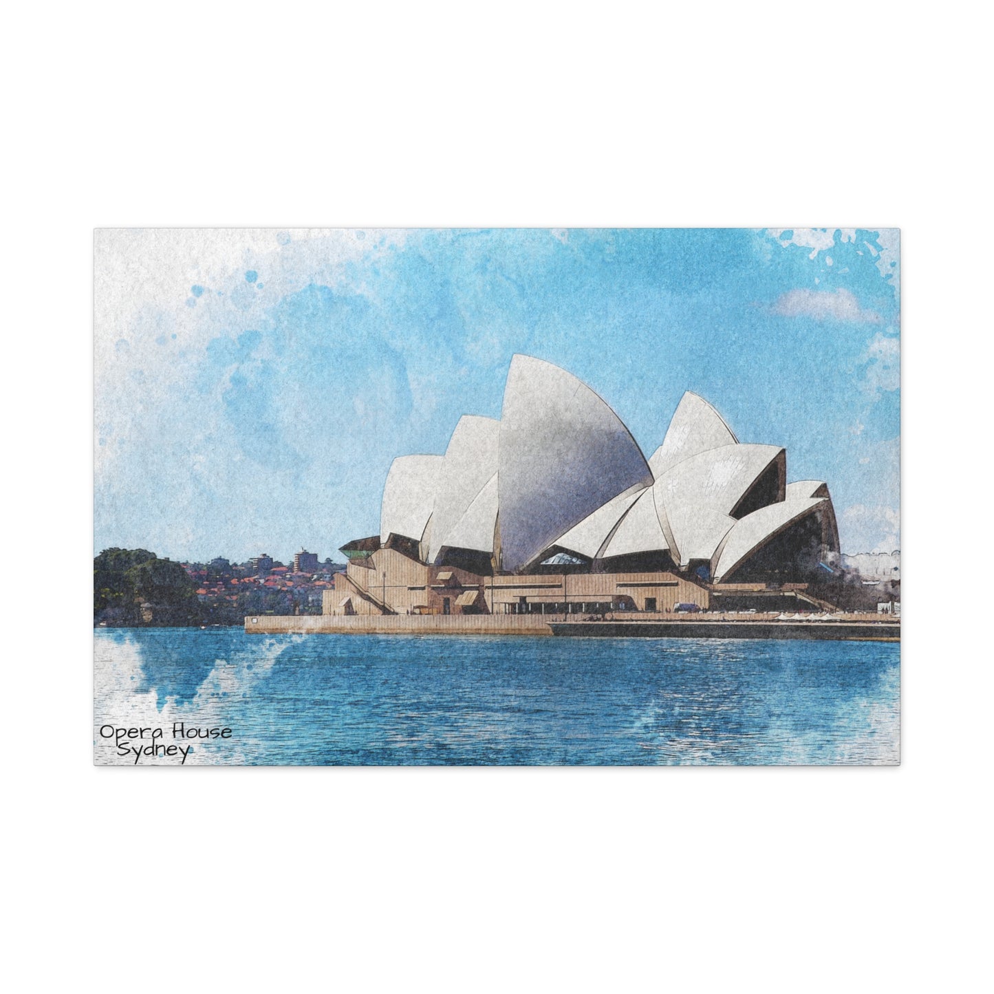 Canvas Print - Original Watercolor Print of Sydney Opera House