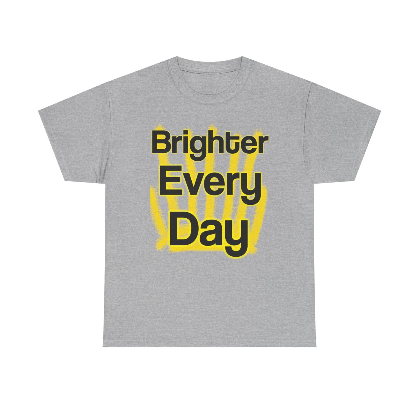 Brighter Every Day – Wear Hope in Bold Yellow Brushstrokes ☀️✨ - Brighter Every Day Tee, Motivational Tee, Unisex Cotton Shirt, Inspirational Apparel, Gift for Friends, Positive Vibes Wear