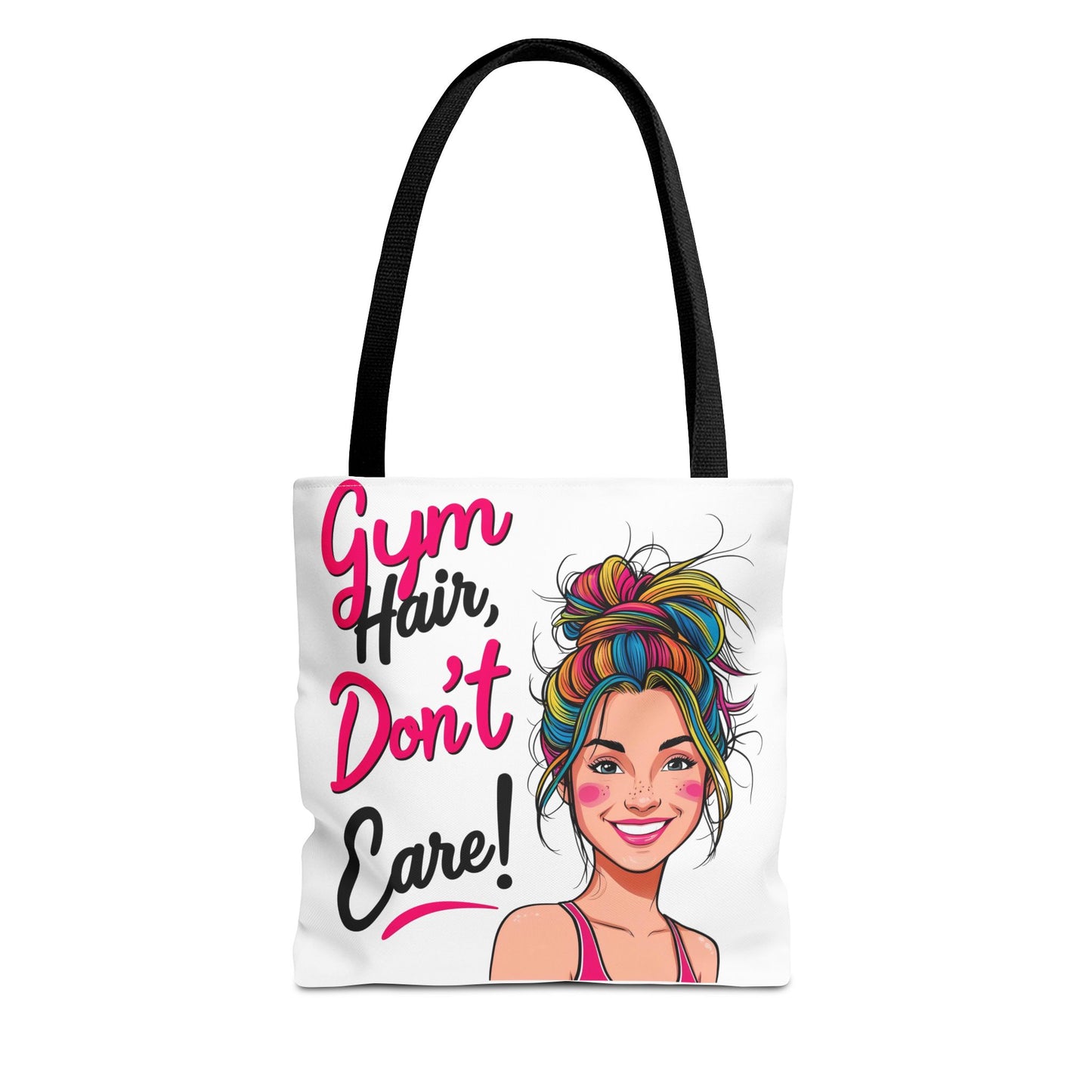 Fun Gym Tote Bag - 'Gym Hair, Don't Care!' - Perfect for Fitness Enthusiasts