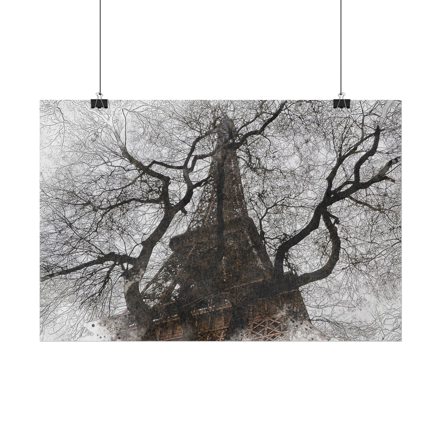 Eiffel Tower Abstract Rolled Poster - Artistic Wall Decor for Home & Office