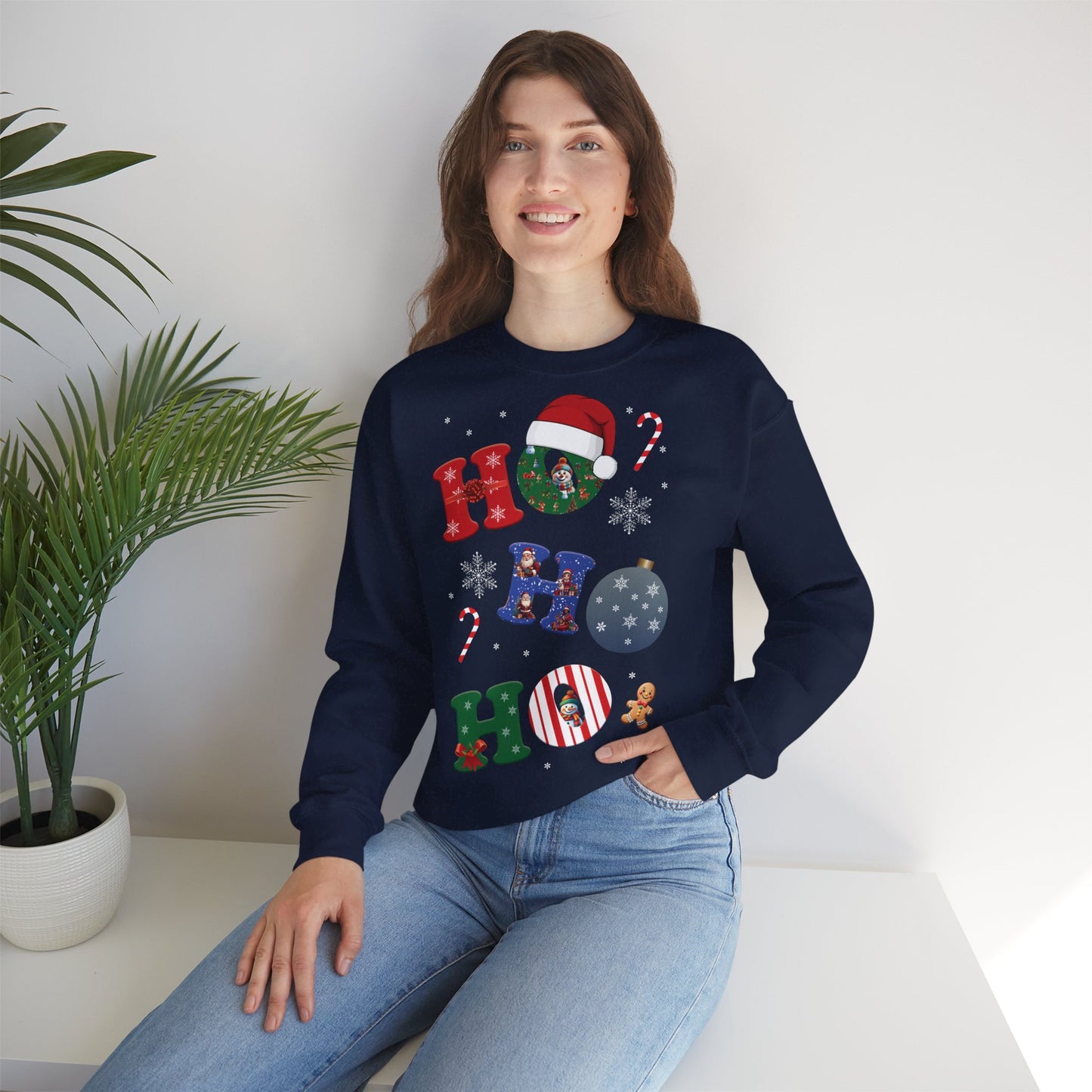 🎄Joy Stacked: A Tower of Holiday Cheer - Festive Crewneck Sweatshirt with Holiday Cheer, Cozy Winter Sweater, Christmas Gift, Unisex Holiday Apparel, Comfortable Loungewear