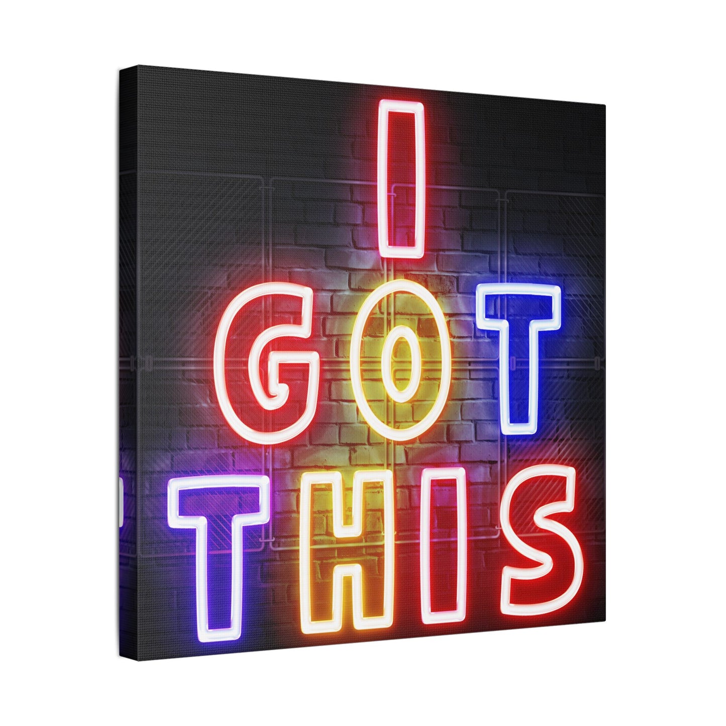 Neon Art Canvas Print: I Got This, Motivation Wall Decor, Modern Home Styling, Inspirational Gift, Office Art, Colorful Wall Art