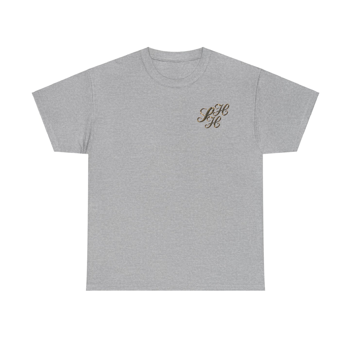 Unisex Tee - Golden Scandi Home Heaven Logo - Decorative Design