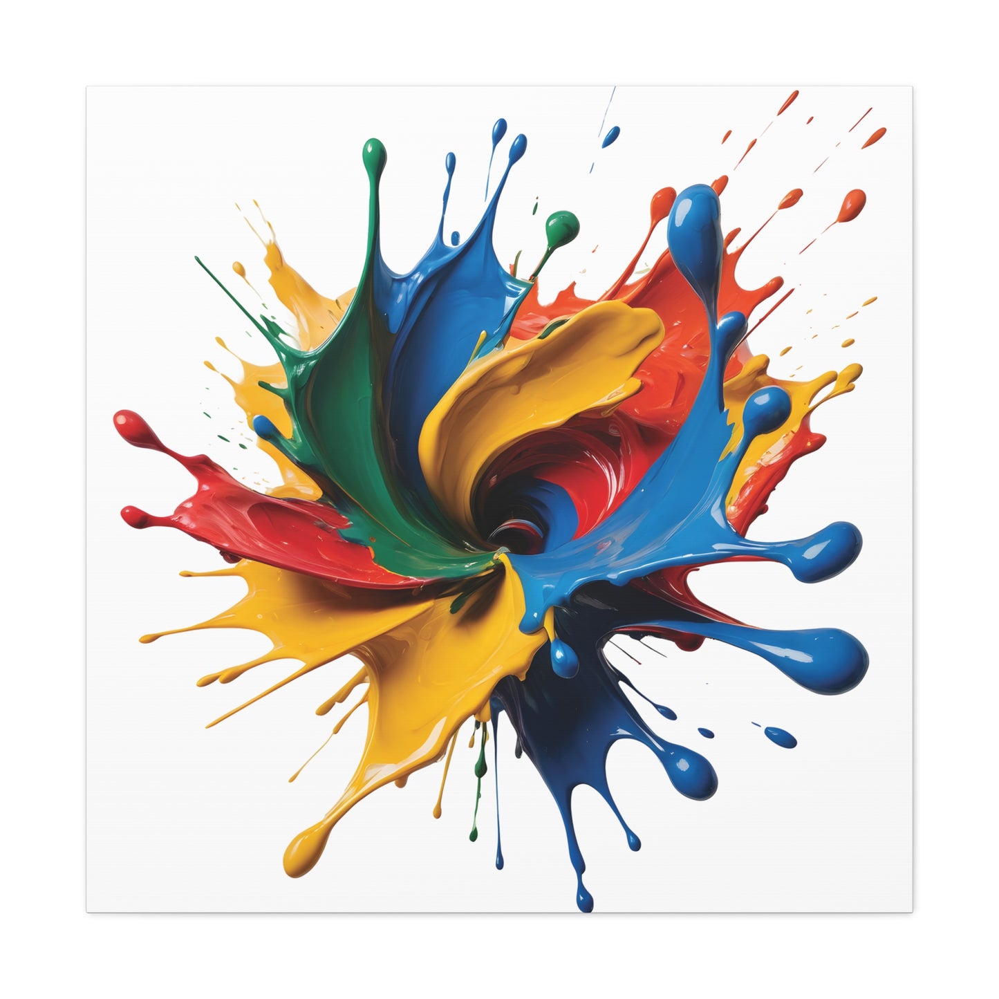 Vibrant Paint Splash Canvas Art - Colorful Splatter Wall Decor