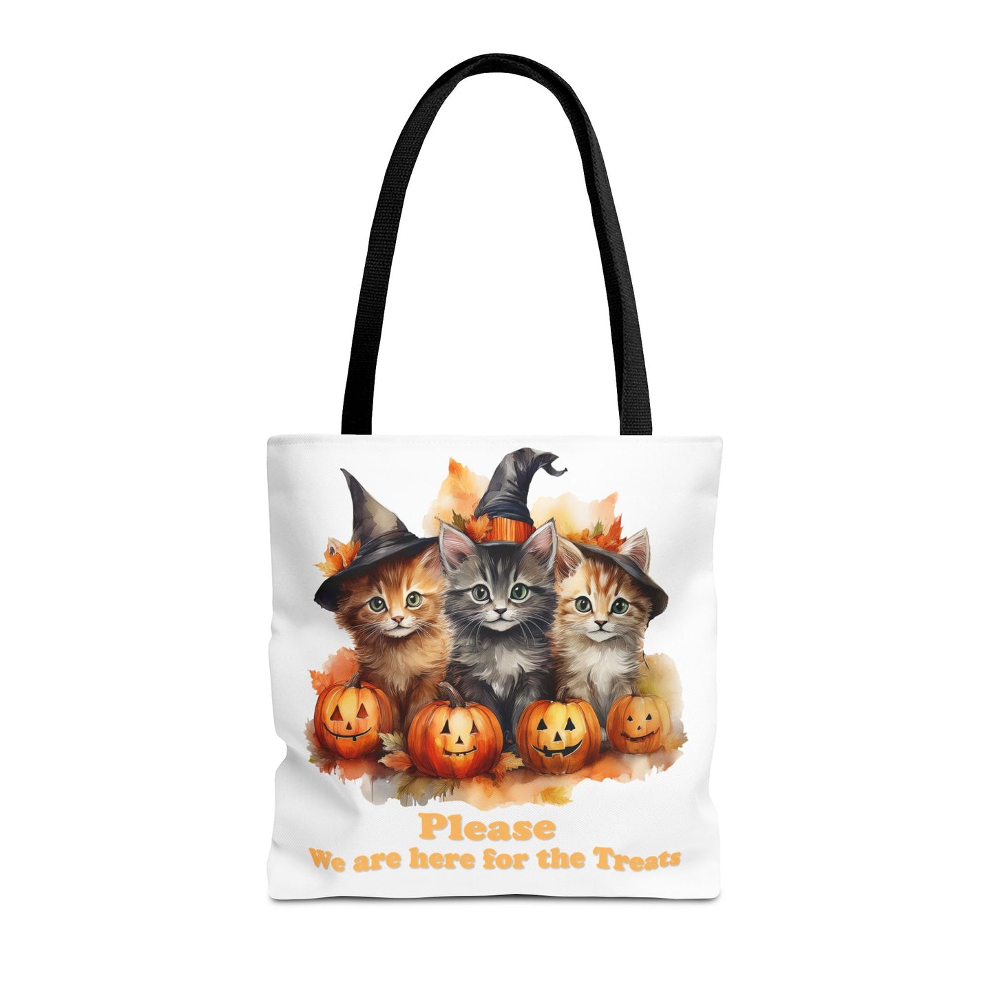 Halloween Cat Tote Bag - "Please We Are Here for the Treats"