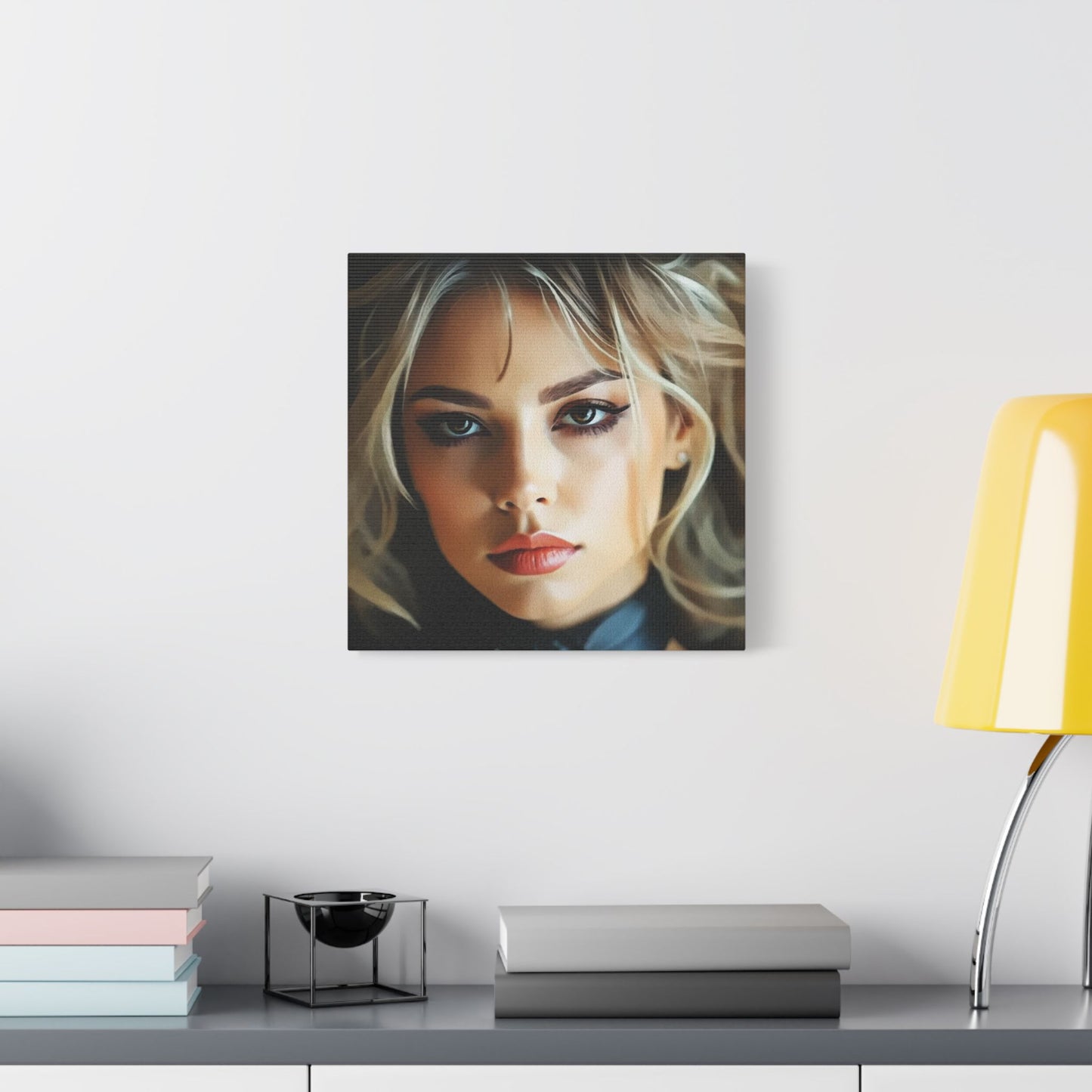 Golden Whispers – Flowing Hair Elegance for Inspired Spaces - Stretched Satin Canvas Art Print, Elegant Wall Décor, Modern Home Accent, Gift for Art Lovers, Portrait Artwork