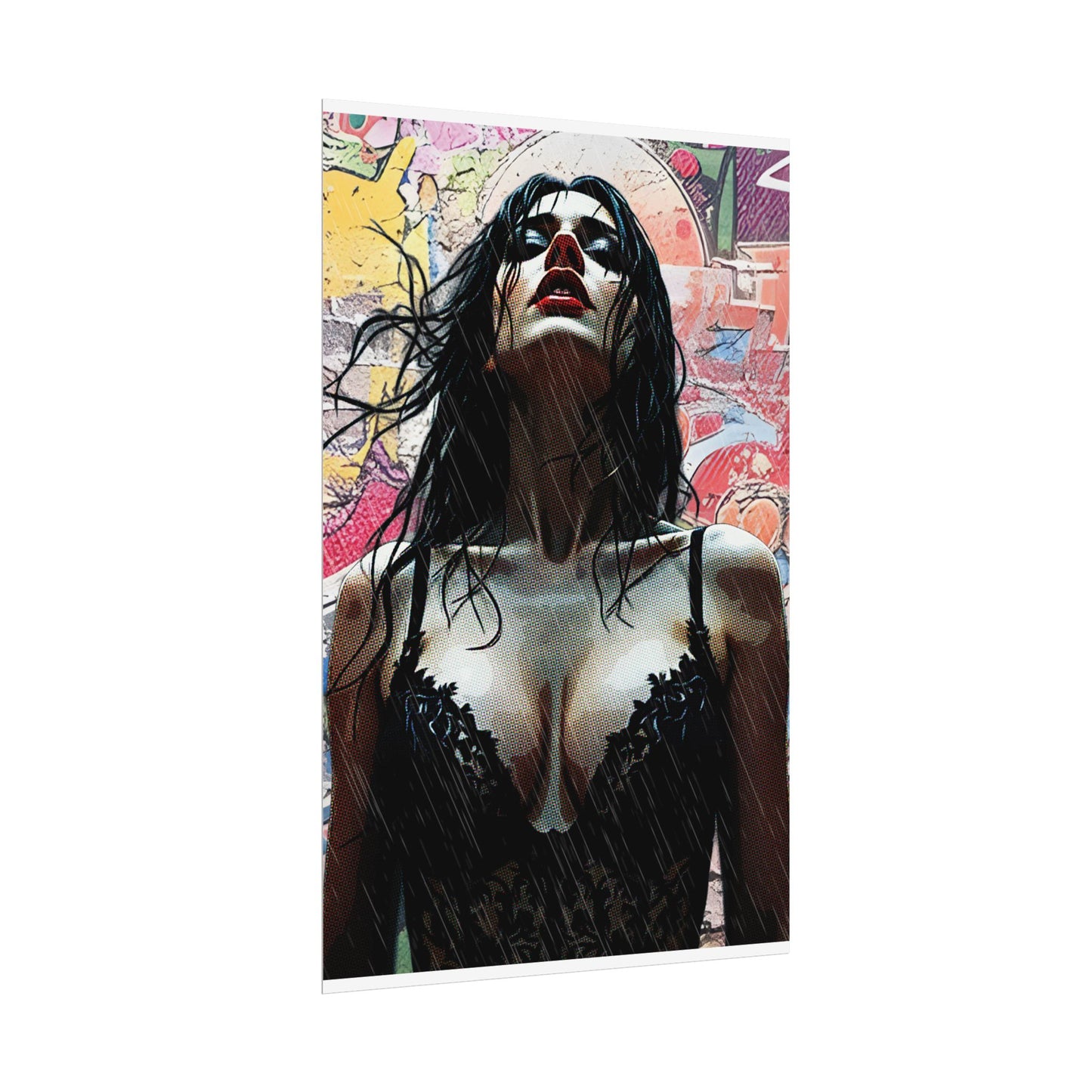 Rise Through the Storm: A Bold Expression of Strength, Passion, and Resilience in the Rain - Bold Art Rolled Posters, Wall Decor, Unique Gift, Home Aesthetic, Modern Art Print, Gallery Wall, Bedroom Decor