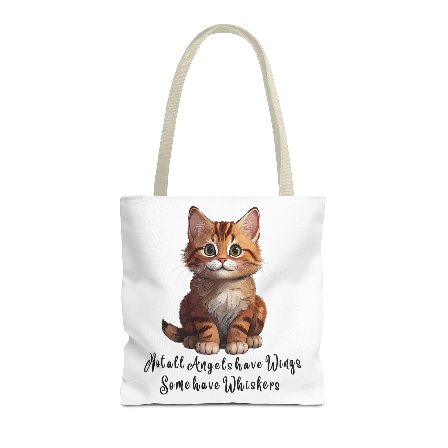 Colorful Tri-Color Cat Tote Bag: Not all Angels have Wings, some have whiskers