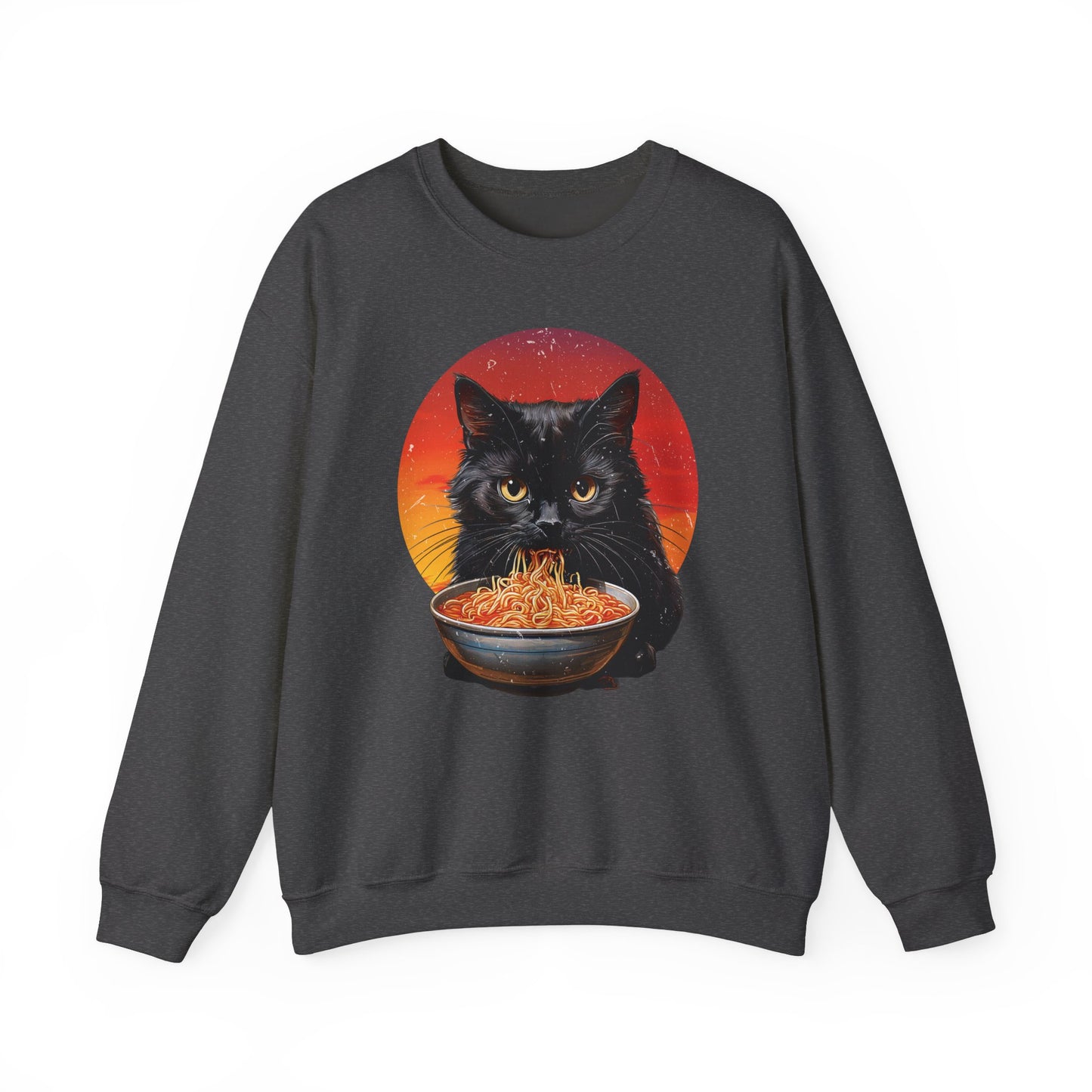 Ramen Cat - Cozy Cat Lover's Crewneck Sweatshirt - Purrfect for Foodies