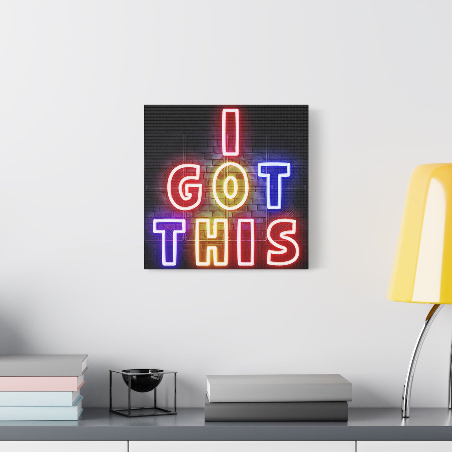 Neon Art Canvas Print: I Got This, Motivation Wall Decor, Modern Home Styling, Inspirational Gift, Office Art, Colorful Wall Art