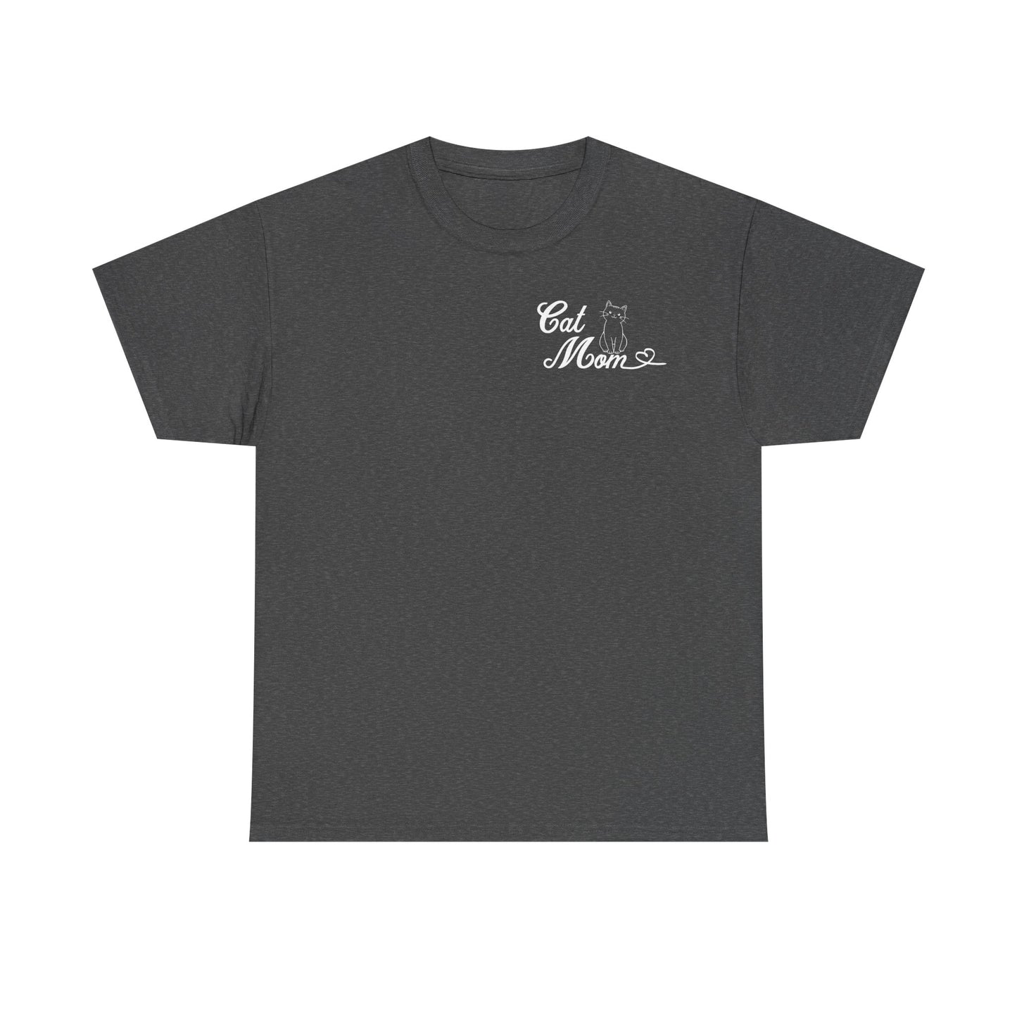 'Cat Mom' Unisex Heavy Cotton Tee - Perfect Gift for Cat Lovers