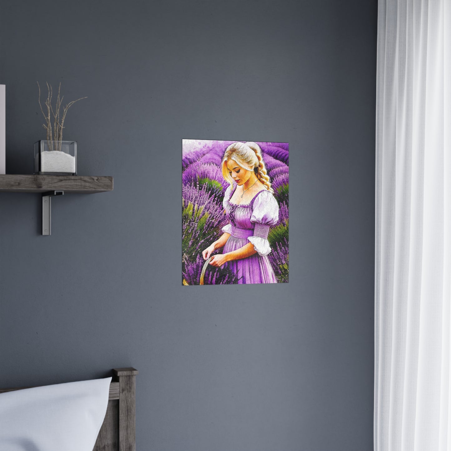 Lavender Field Matte Poster, Wall Art Decor, Feminine Art Print, Home Aesthetic, Gift for Her, Floral Wall Decor