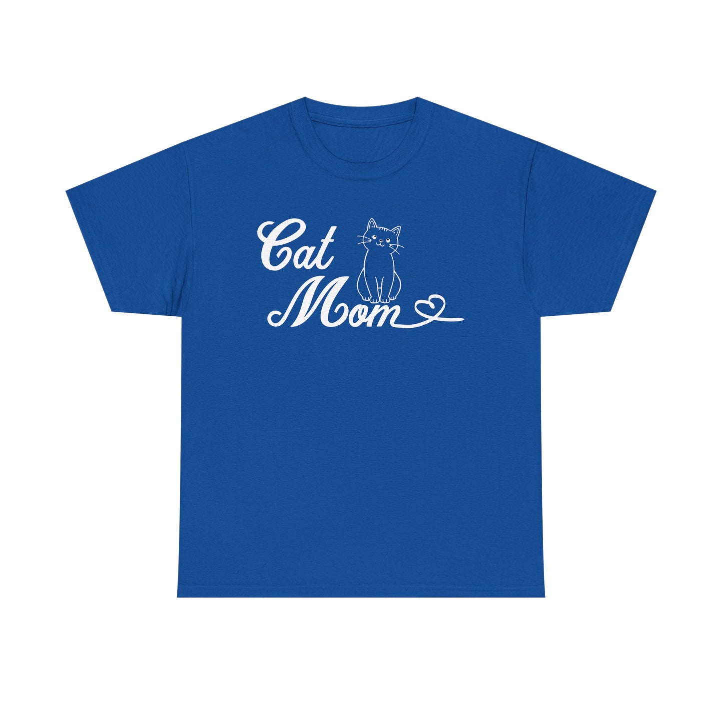 'Cat Mom' Unisex Heavy Cotton Tee - Perfect Gift for Cat Lovers