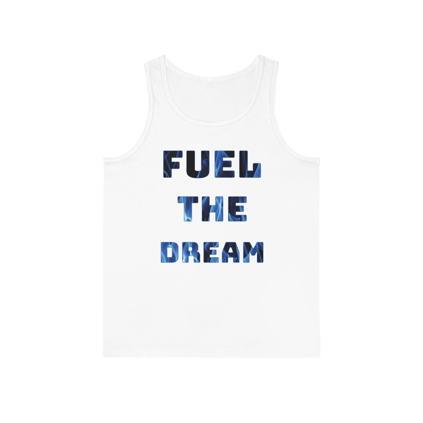 "Fuel the Dream – Wear Your Fire, Sip Your Drive" - Fuel the Dream Unisex Softstyle™ Tank Top | Motivational Apparel, Fitness Tank, Workout Gear, Summer Wear, Gift for Dreamers