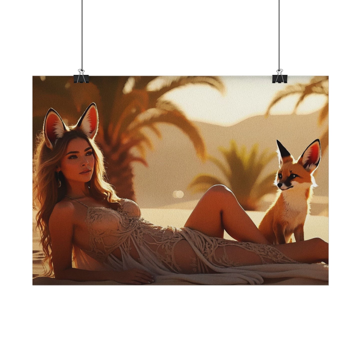 Canvas Art - 3 Foxes Desert Fox Muse Wall Art Print