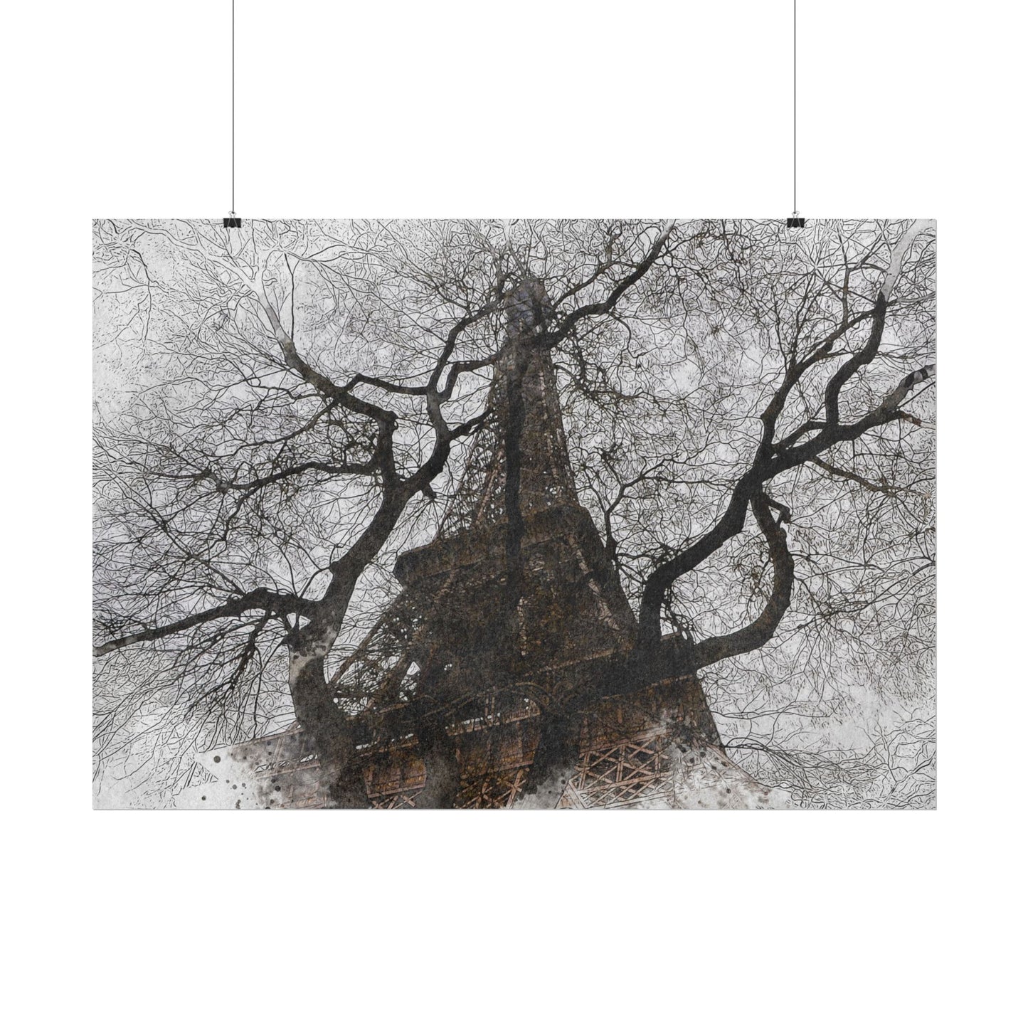 Eiffel Tower Abstract Rolled Poster - Artistic Wall Decor for Home & Office