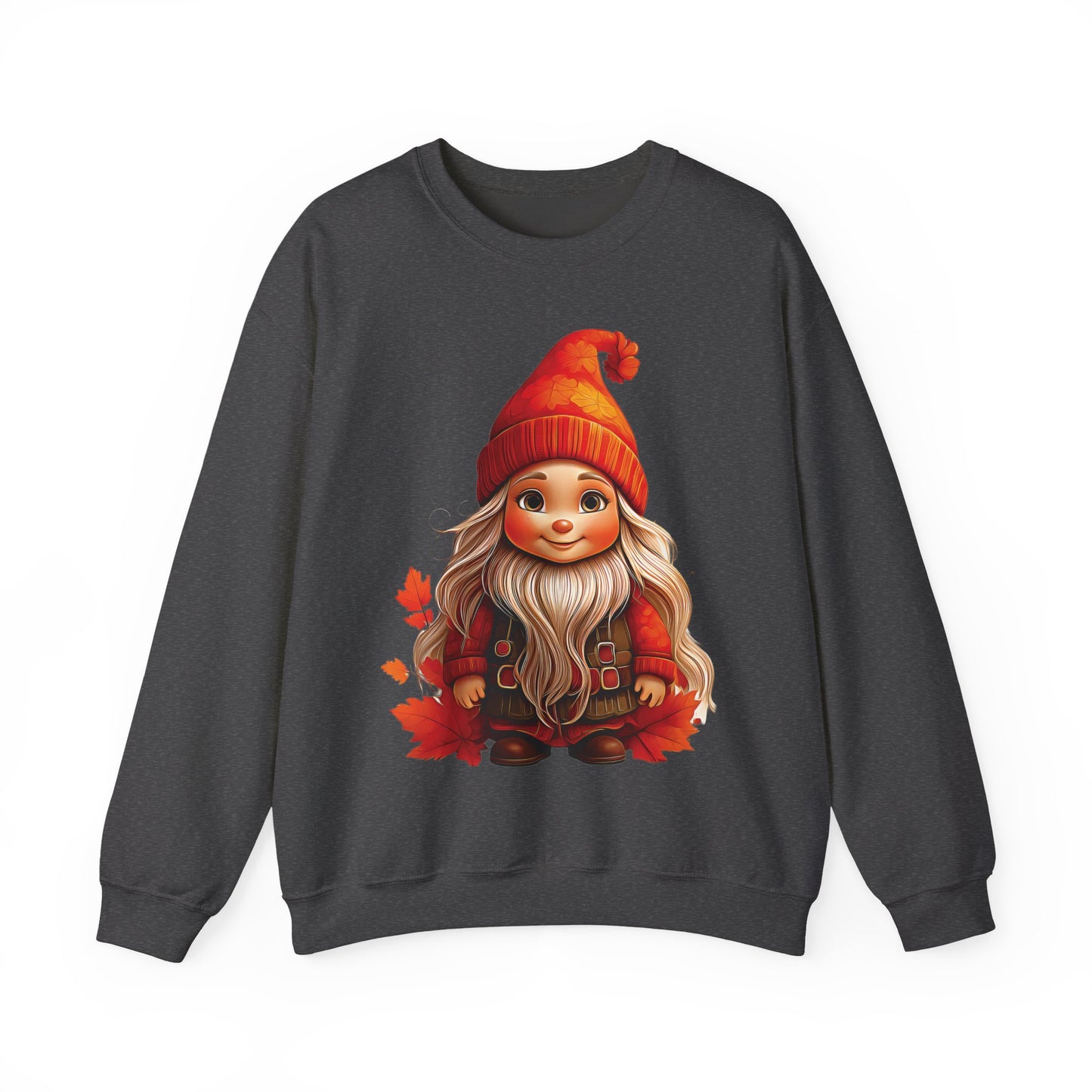 Autumn Gnome Magic – Cozy Whimsy in Every Leaf - Cozy Gnome Crewneck Sweatshirt, Fall Sweater, Autumn Design, Unisex Hoodie, Gift for Her, Holiday Apparel