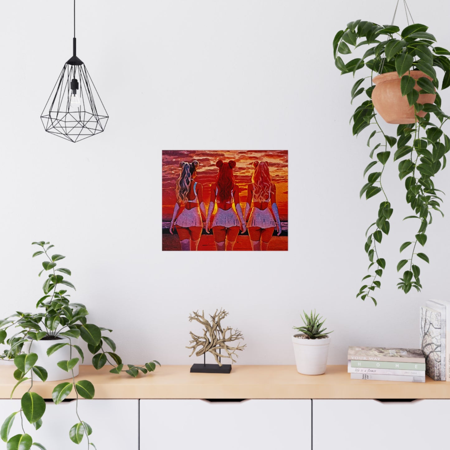 Horizon Sisters β United in Light and Love π
ππ β Unity & Peace in Vibrant Coastal Light Poster, Red Aesthetic Art Print, Wall Decor for Anime Lovers, Home Decor, Gift for Fans
