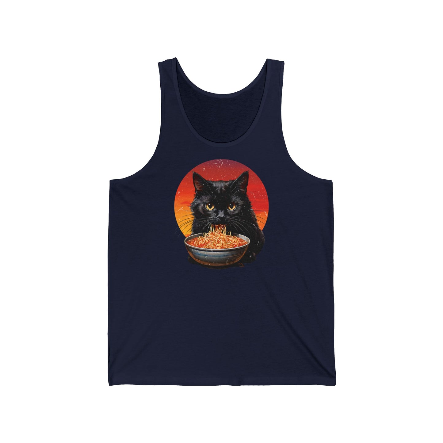Ramen Cat - Whimsical Cat Ramen Unisex Jersey Tank Top