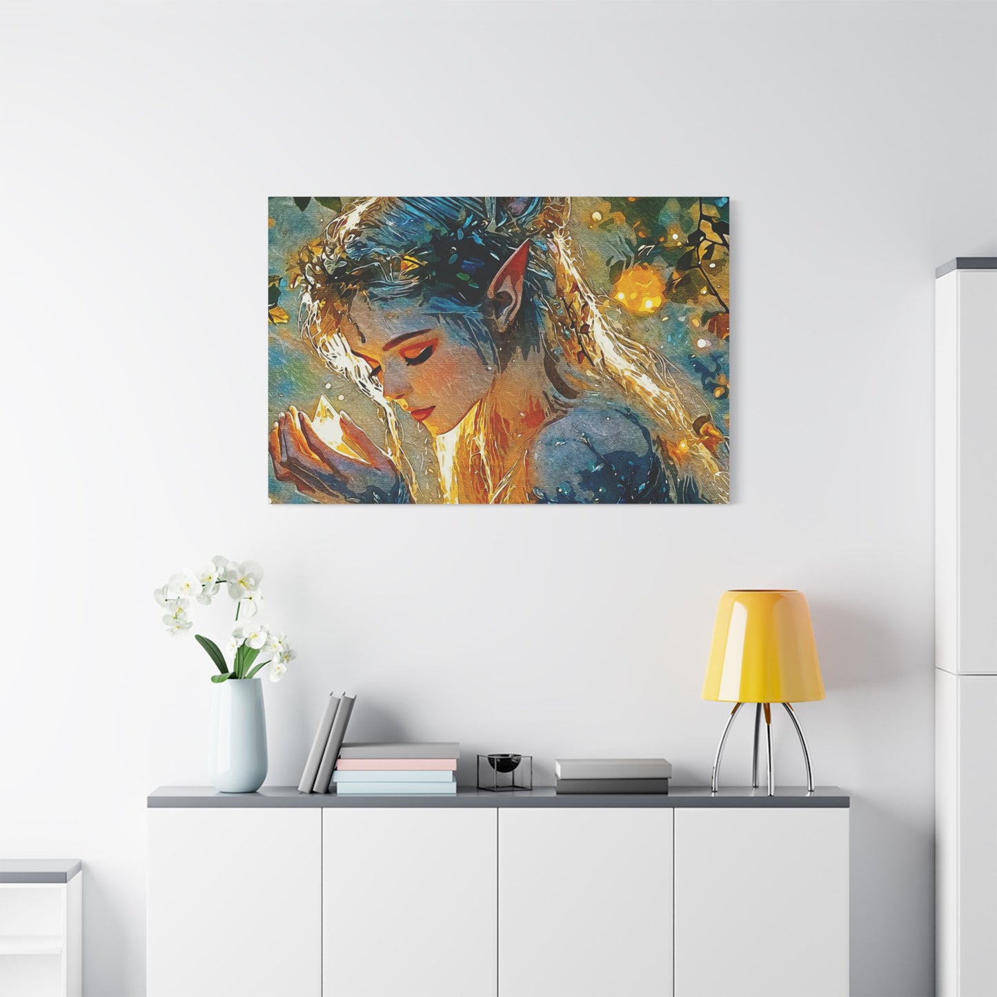 "Whispers of Light: An Enchanted Elven Dreamscape of Magic, Hope, and Inner Illumination" - Enchanting Fairy Art Canvas, Whimsical Wall Décor, Magical Home Accent, Perfect Gift for Fantasy Lovers, Dreamy Art for Bedroom