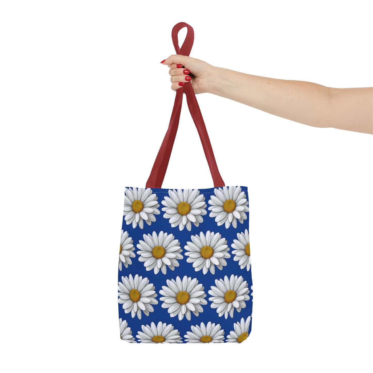Daisy Tote Bag - White Floral Design Summer Fashion Accessory