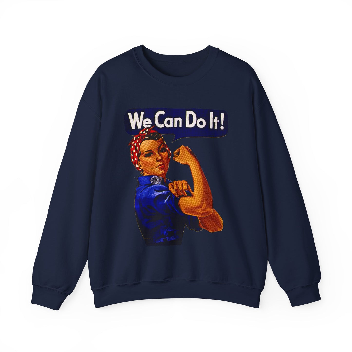 Empowerment Pop Art | Bold "We Can Do It" T-Shirts, Sweatshirts, Mugs & Wall Art for Inspiration - Empowering Rosie Crewneck Sweatshirt | Motivational Gift, Casual Wear, Feminism, Women’s Apparel, Inspirational Fashion