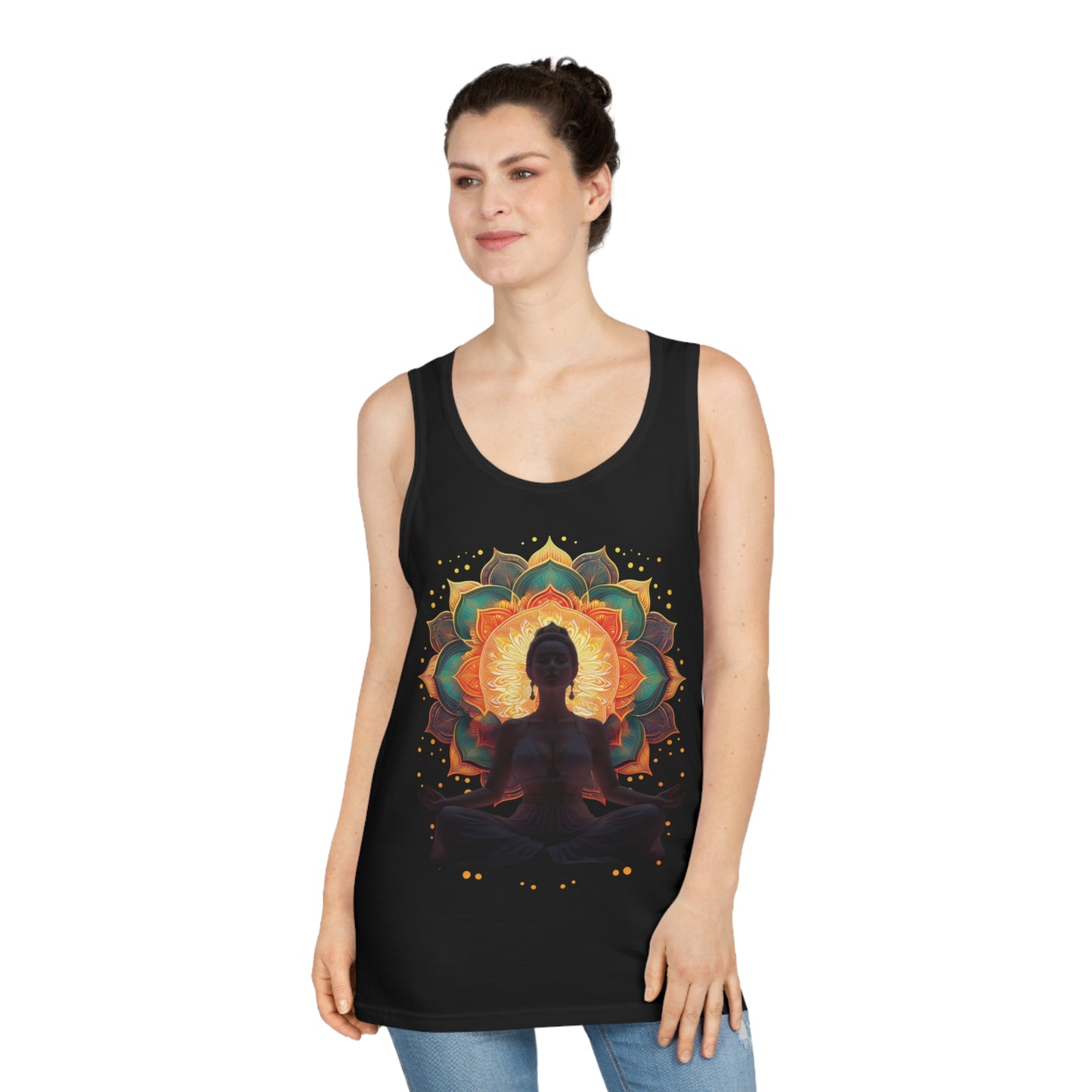 Meditation Goddess Unisex Tank Top | Yoga Wear, Zen Apparel, Spiritual Gift, Summer Outfit, Mindfulness Clothing