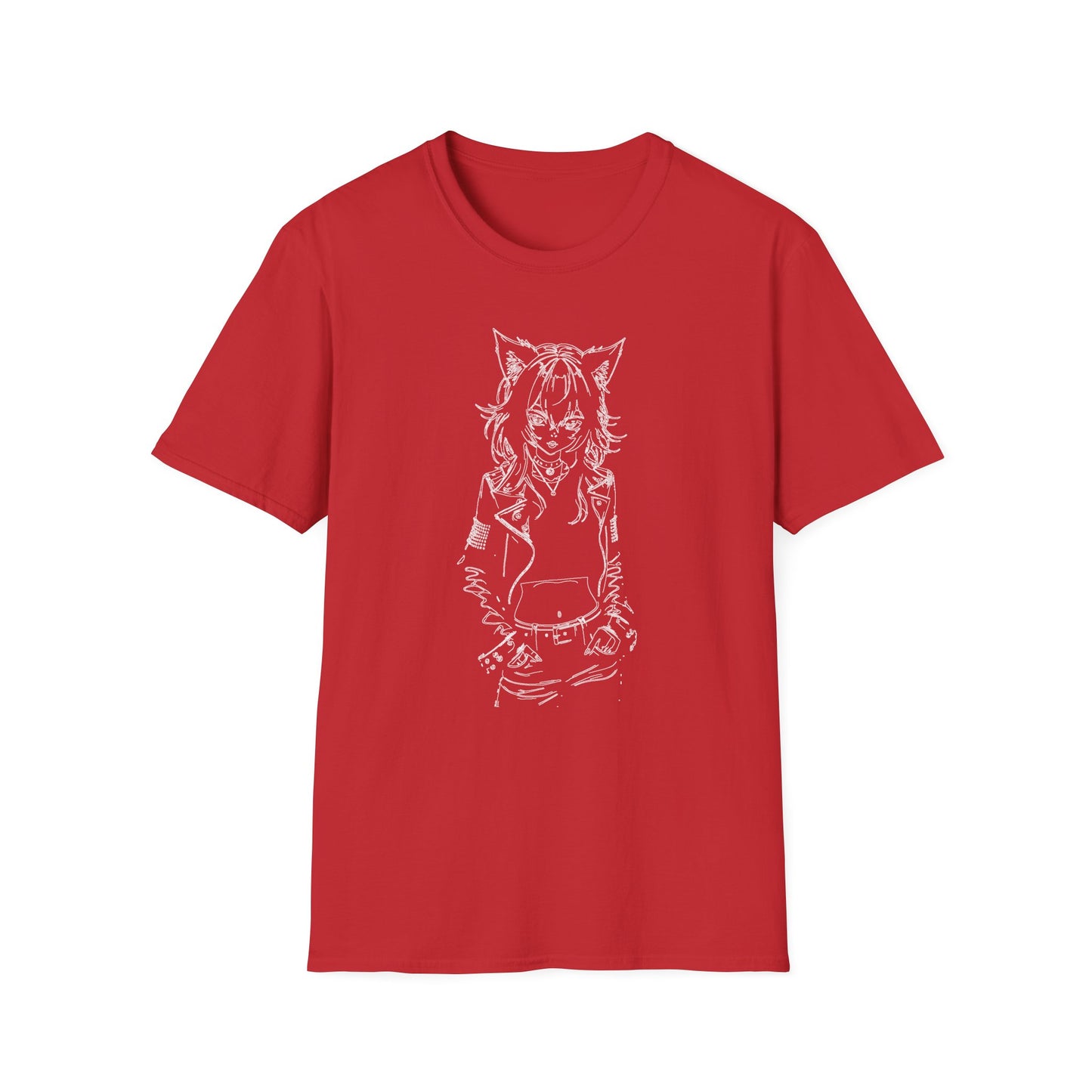 Stylish Anime Catgirl-Inspired Unisex Softstyle T-Shirt - Perfect for Anime Lovers