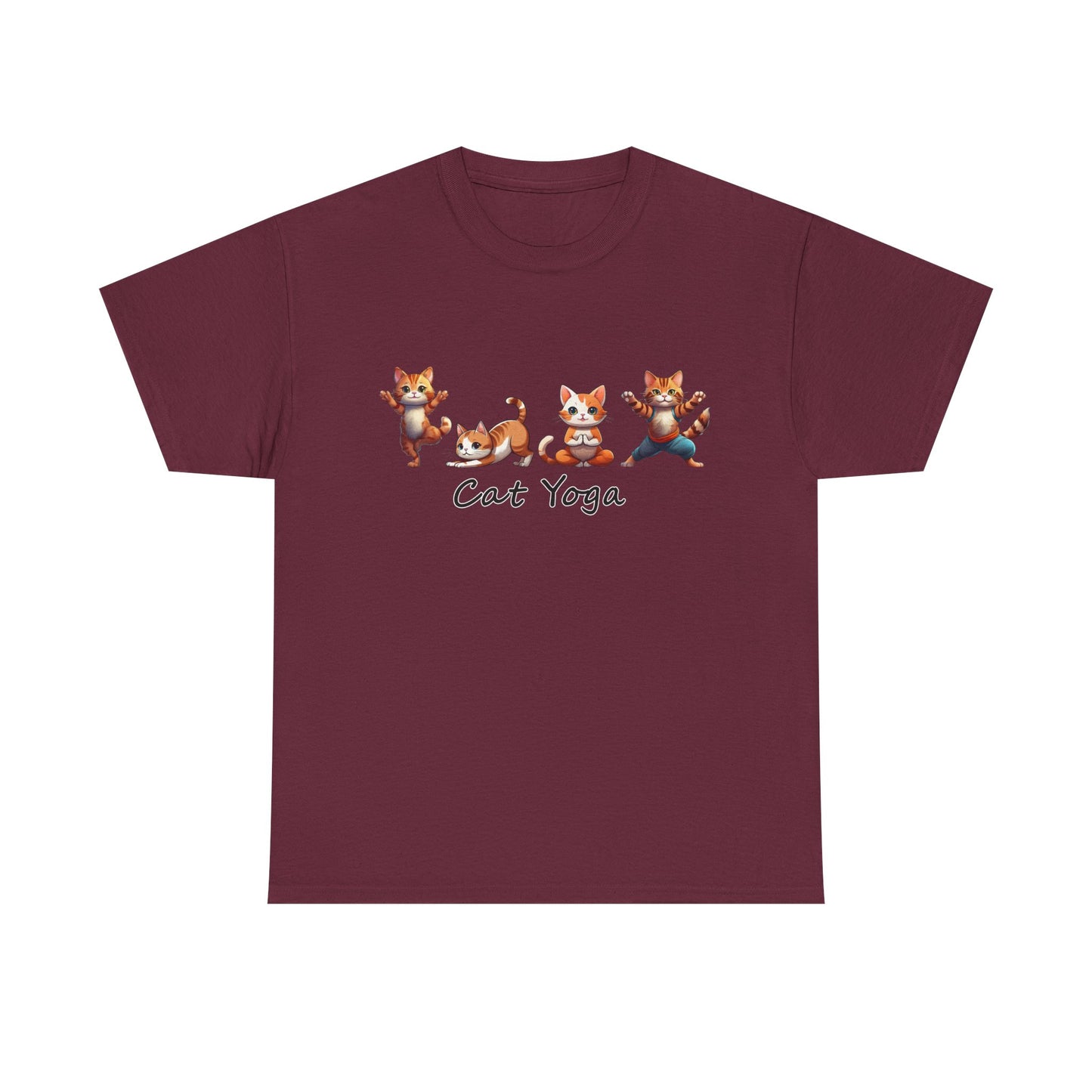 Cat Yoga Unisex Heavy Cotton Tee - Fun & Comfy T-Shirt for Cat Lovers