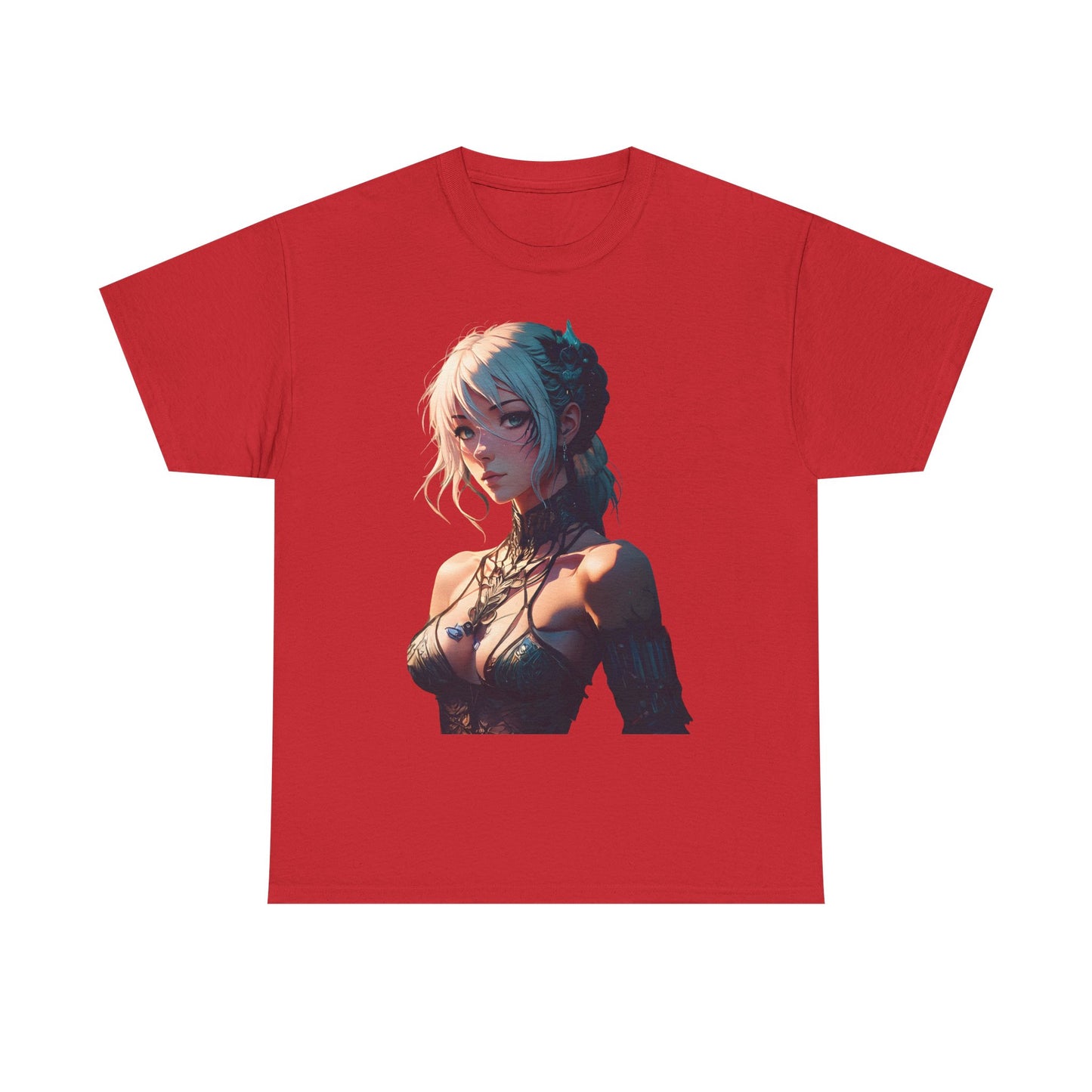Mystical Anime Forest Princess Portrait - Stylish Graphic Tee with Fantasy Design, Casual Wear, Anime Gift, Comfortable T-Shirt, Art Tee for Everyday Fashion