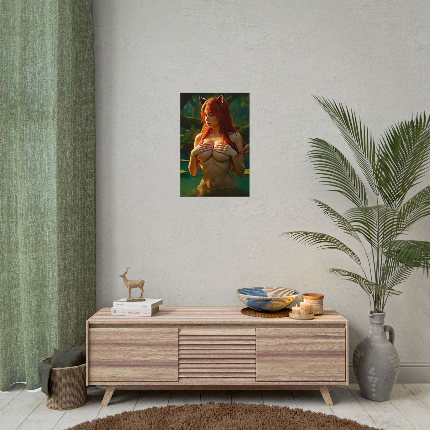 Mystic Forest Guardian – Enchanted Nature Art Oil Painting Print - Rolled Posters