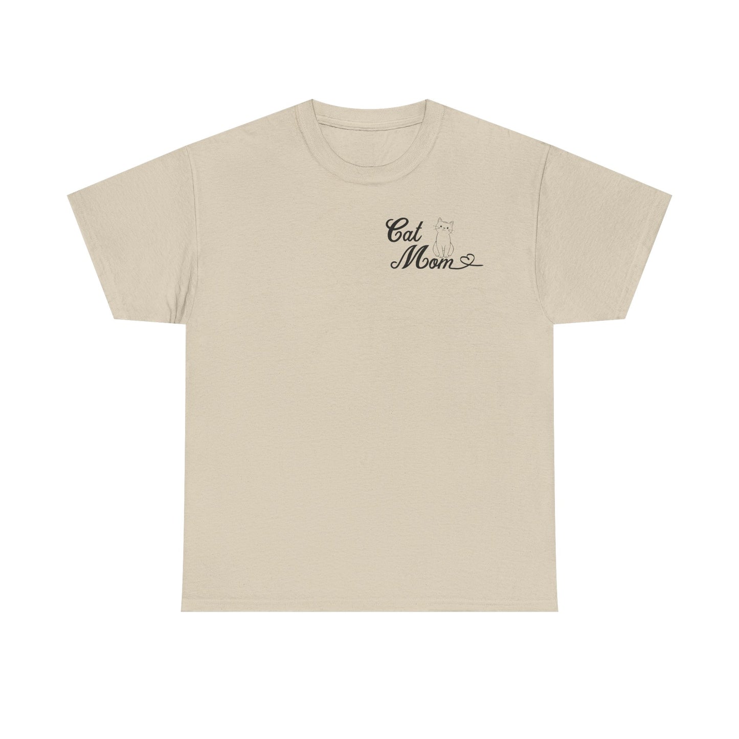 'Cat Mom' Unisex Heavy Cotton Tee - Perfect Gift for Cat Lovers