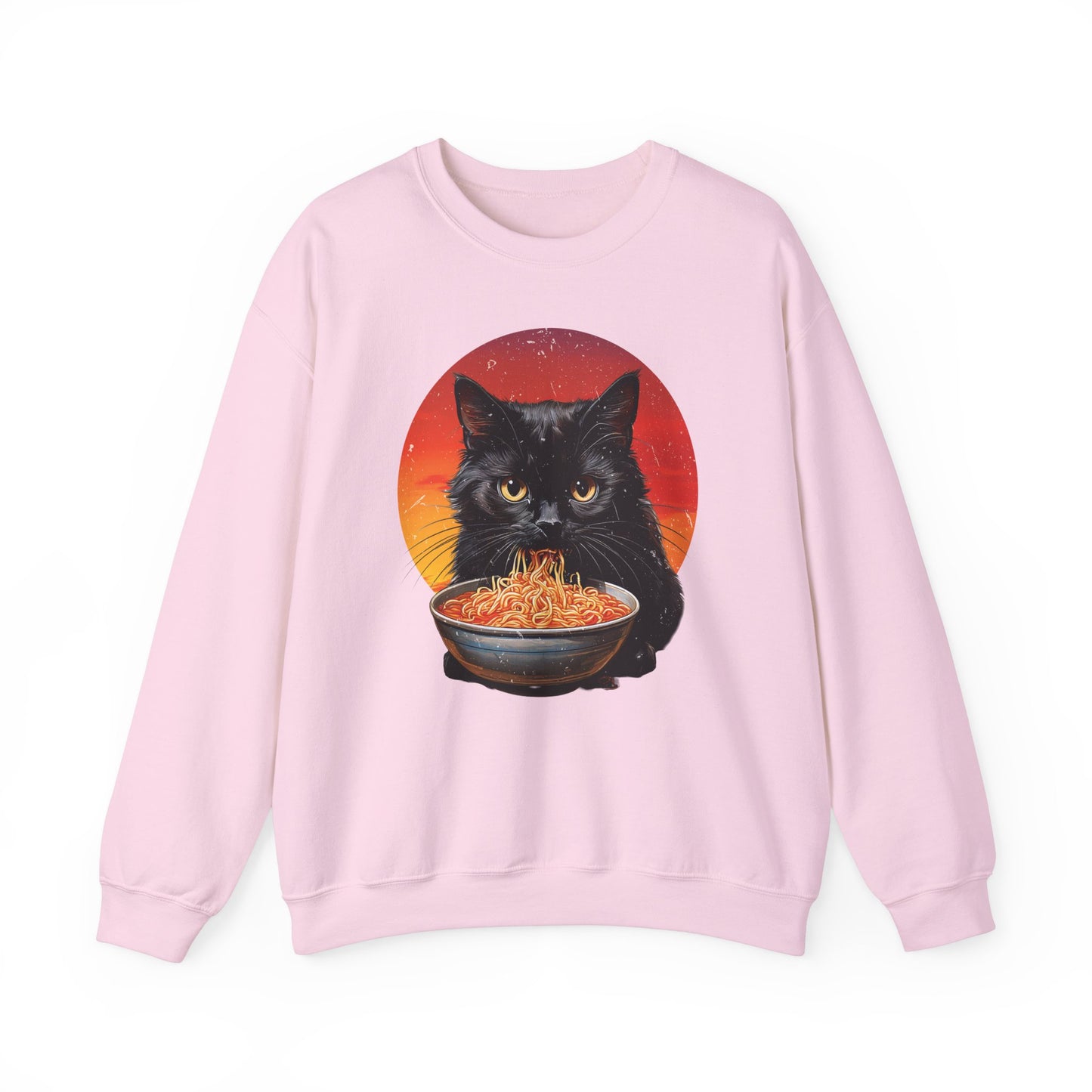 Ramen Cat - Cozy Cat Lover's Crewneck Sweatshirt - Purrfect for Foodies