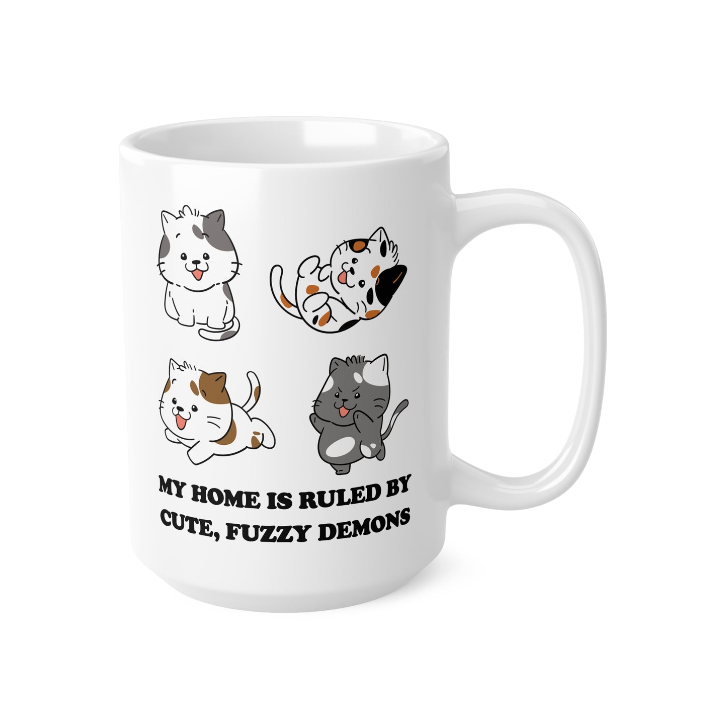 Cute Fuzzy Demons Coffee Mug | 11oz & 15oz | Perfect Gift for Cat Lovers