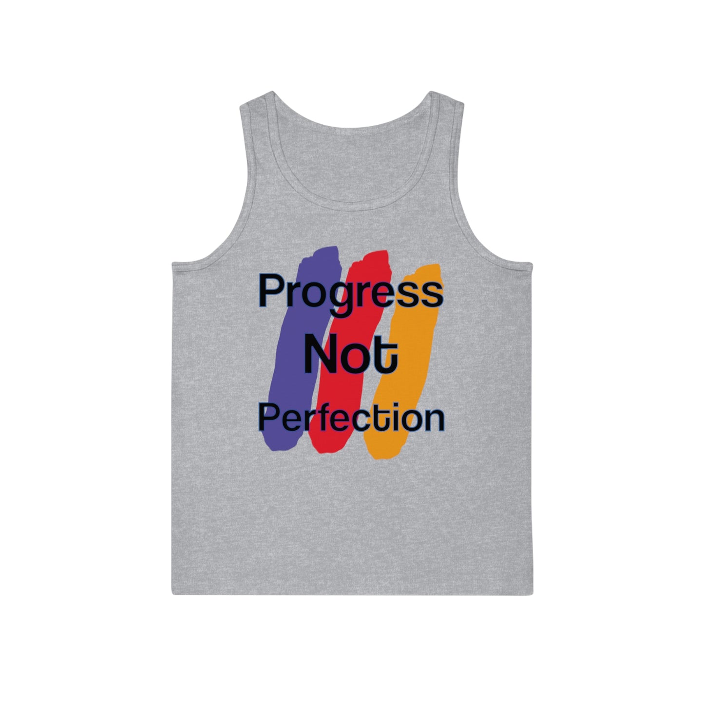 Wear the Win β Progress Is the Real Power ππ¨ - Unisex Motivational Tank Top - Progress Not Perfection, Workout Shirt, Gym Apparel, Casual Wear, Gift for Fitness Enthusiasts