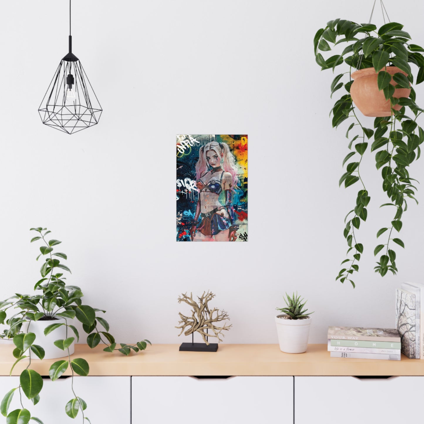 Angie Q – Urban Rebel Soul in Neon Grit and Fierce Confidence - Vibrant Matte Posters, Wall Art, Room Decor, Gift for Art Lovers, Urban Aesthetic, Graffiti Art Prints