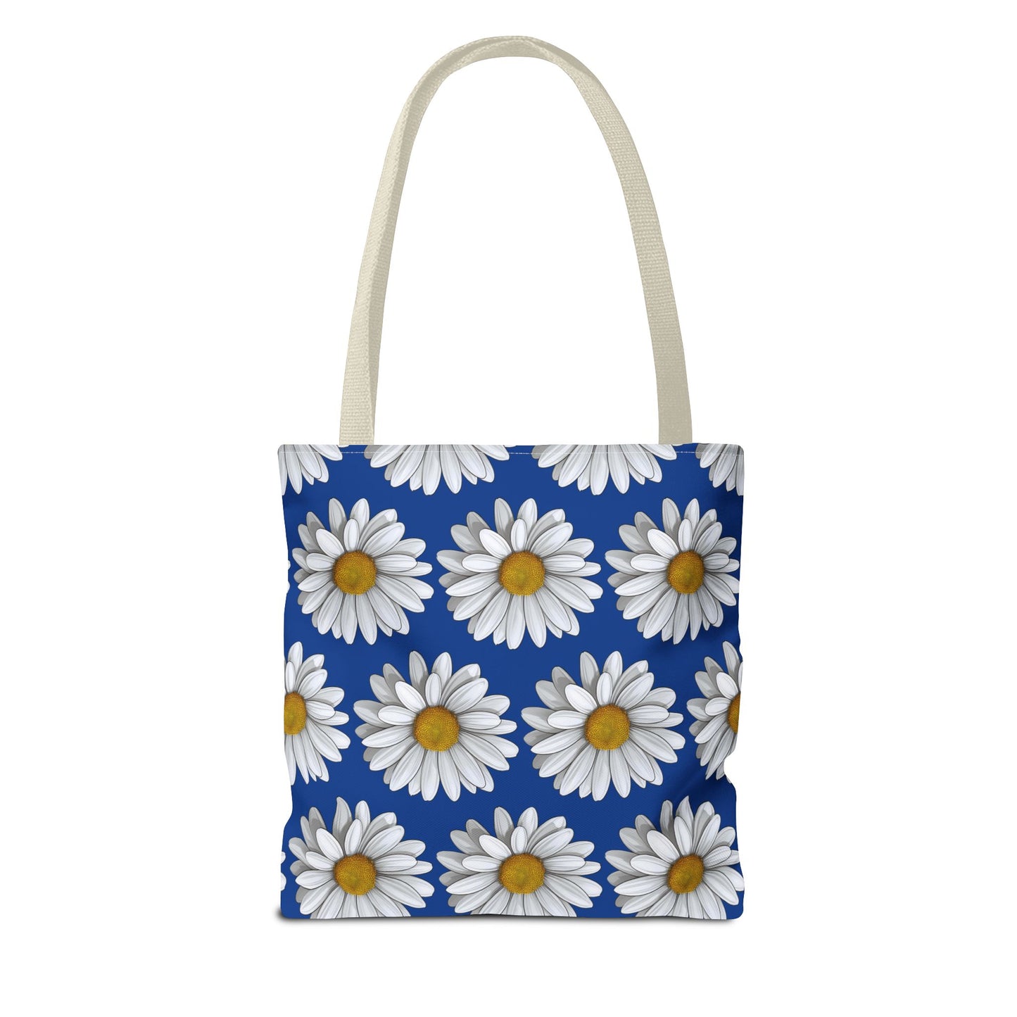 Daisy Tote Bag - White Floral Design Summer Fashion Accessory