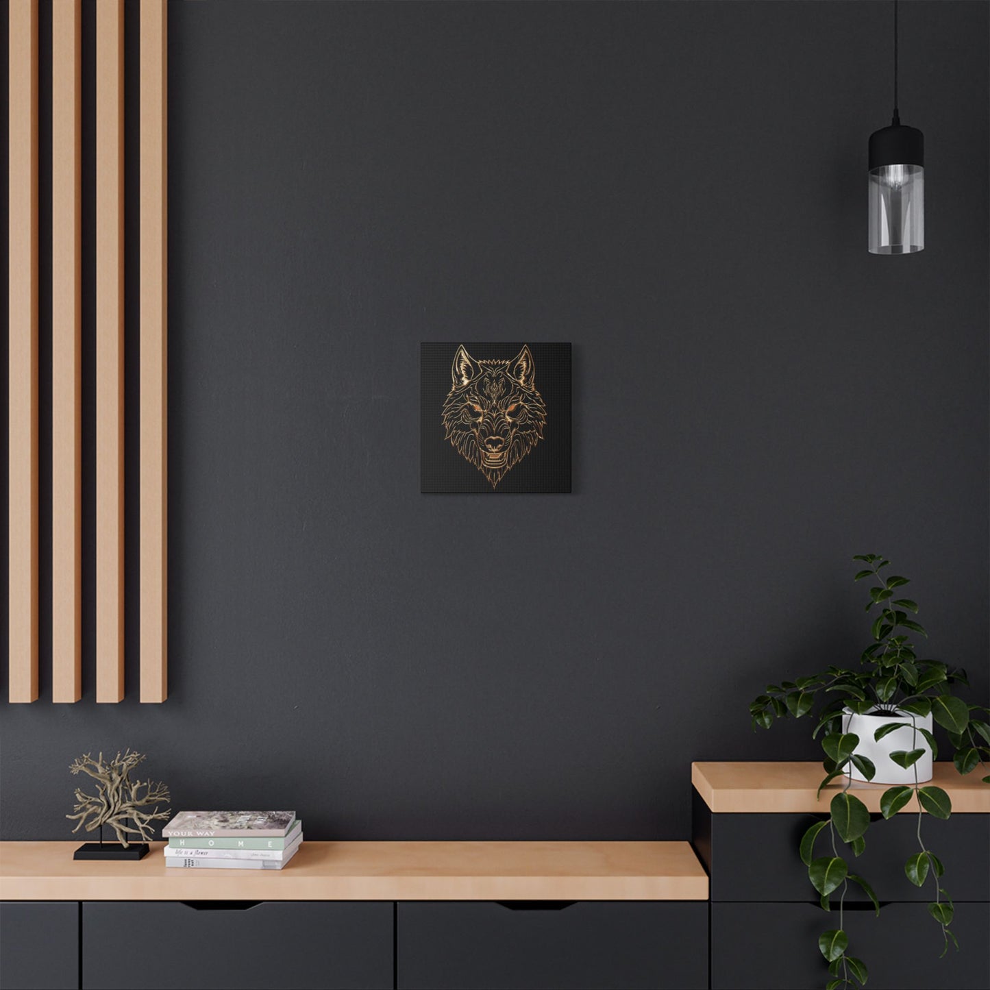 Wolf Art Canvas Wall Decor, Home Decoration, Animal Lover Gift, Gothic Wall Art, Unique Artwork for Living Room
