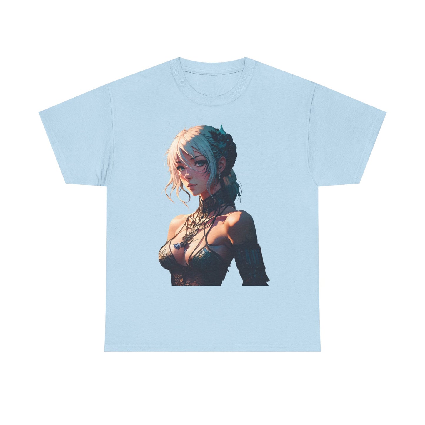 Mystical Anime Forest Princess Portrait - Stylish Graphic Tee with Fantasy Design, Casual Wear, Anime Gift, Comfortable T-Shirt, Art Tee for Everyday Fashion