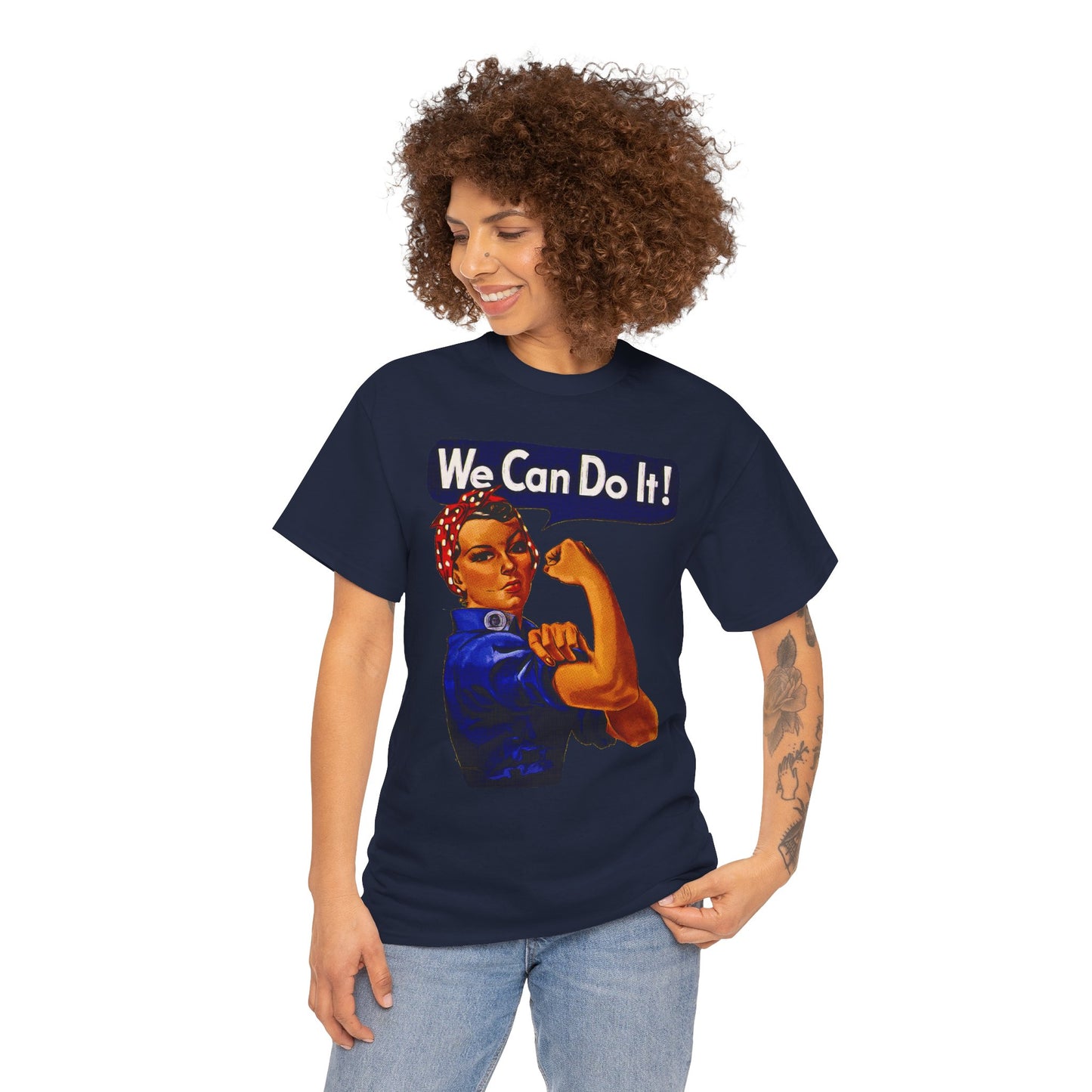 Empowerment Pop Art | Bold "We Can Do It" T-Shirts, Sweatshirts, Mugs & Wall Art for Inspiration - Empowering Unisex Heavy Cotton Tee - We Can Do It! Statement Shirt, Feminist Apparel, Gift for Her, Motivational Tee, Casual Wear