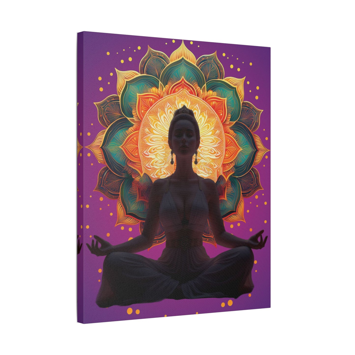Meditation Canvas Art Print, Spiritual Wall Decor, Yoga Decor, Mindfulness Gift, Bohemian Art, Lotus Flower Canvas