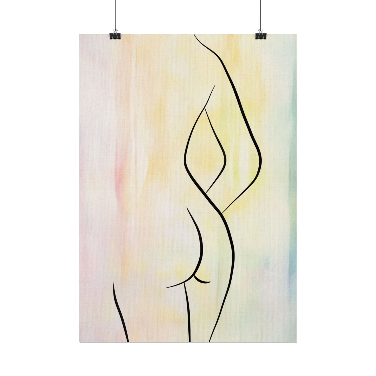 Elegant Abstract Art Rolled Poster - Minimalist Body Line Design for Home Decor