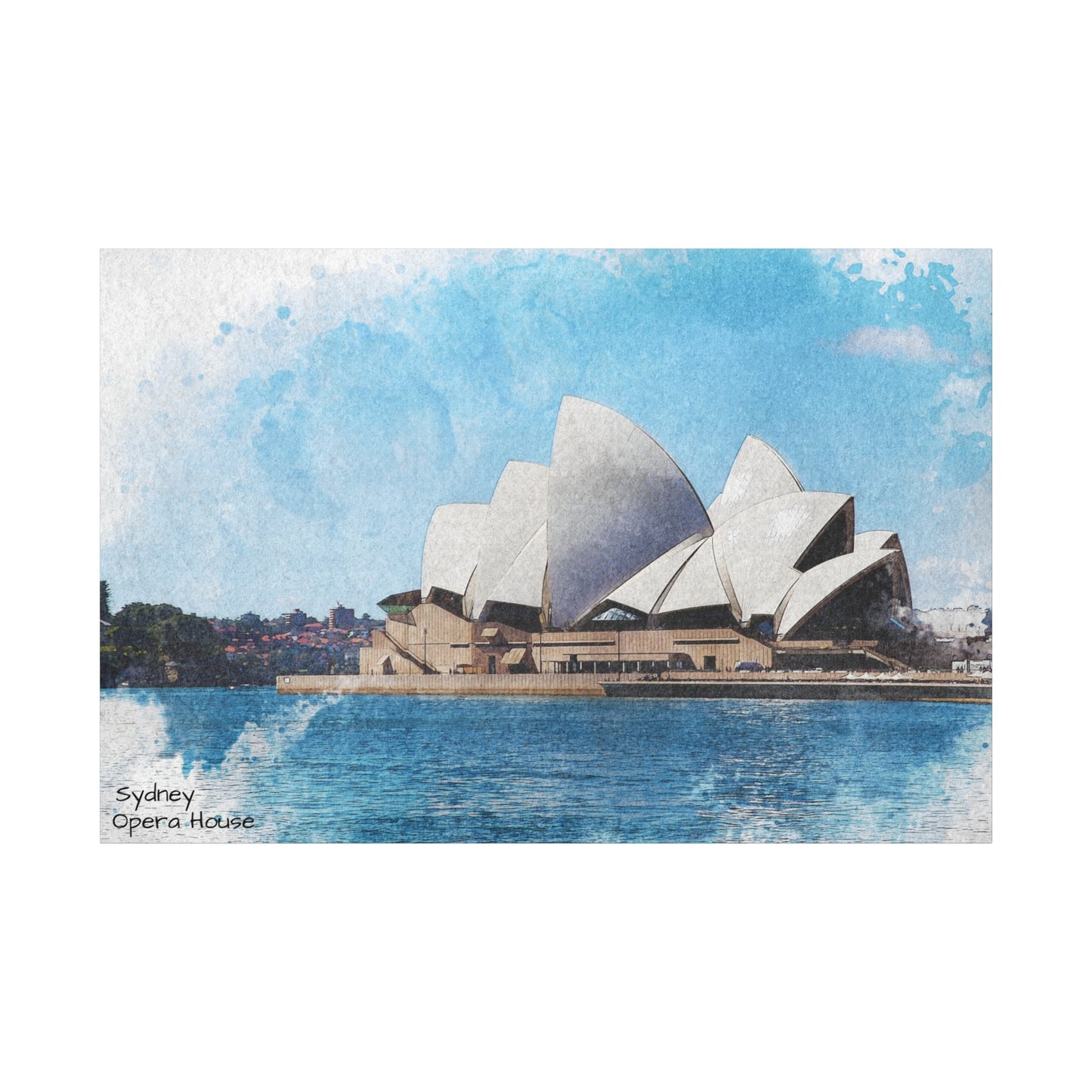 Canvas Print - Original Watercolor Print of Sydney Opera House