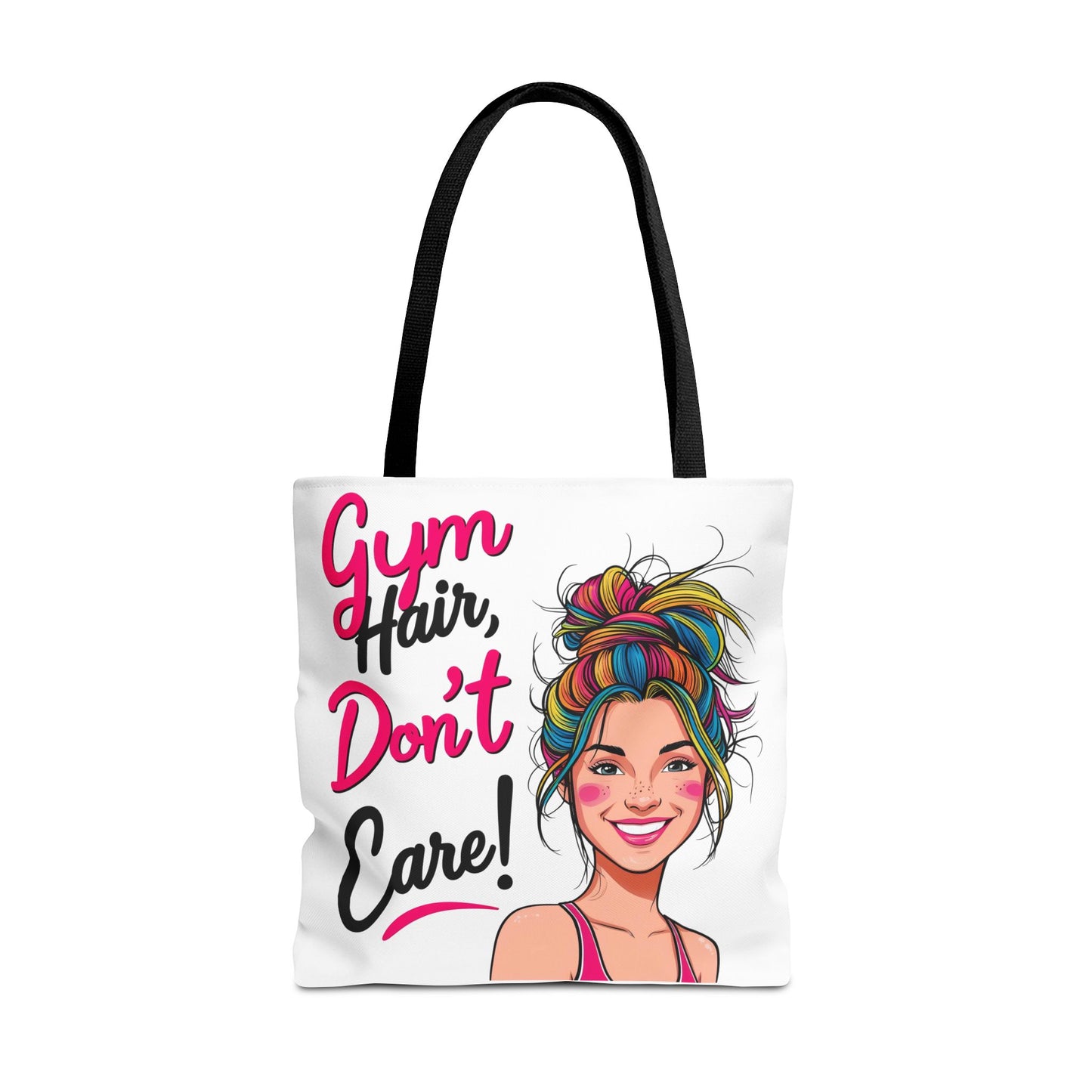 Fun Gym Tote Bag - 'Gym Hair, Don't Care!' - Perfect for Fitness Enthusiasts