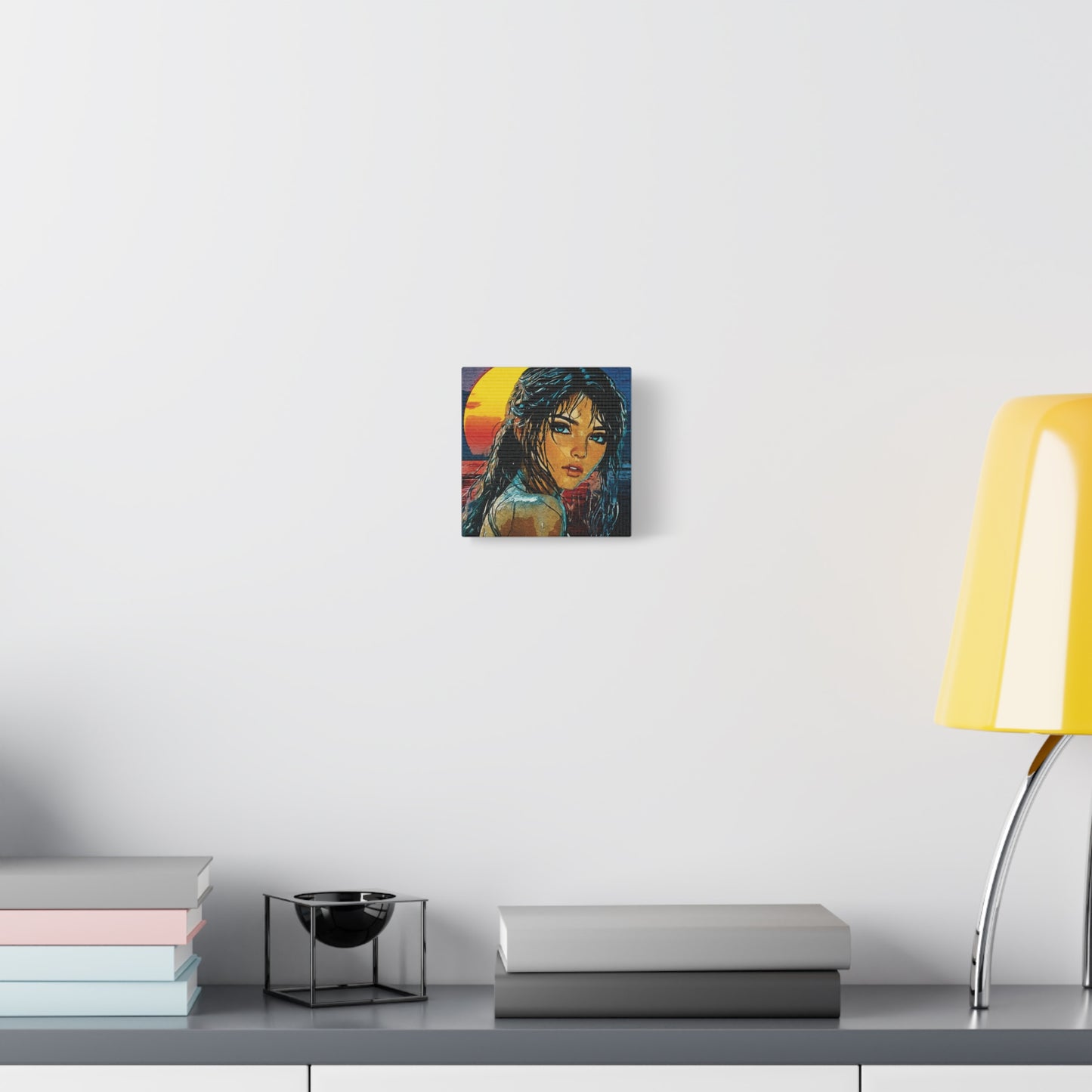 "Golden Hour Goddess: Vibrant Pop Art Vision" - Stylish Art Canvas Print, Home Decor, Wall Art, Gift for Art Lovers, Bohemian Decor, Unique Artwork
