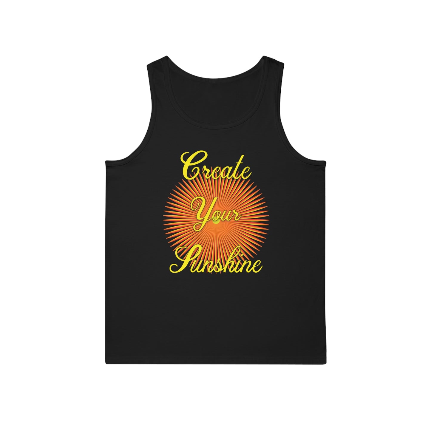 Shine Boldly – Create Your Own Sunshine in Every Step ☀️🌈 - Unisex Softstyle™ Tank Top - Create Your Sunshine, Inspirational Summer Top, Casual Wear, Festival Apparel, Gift for Friends