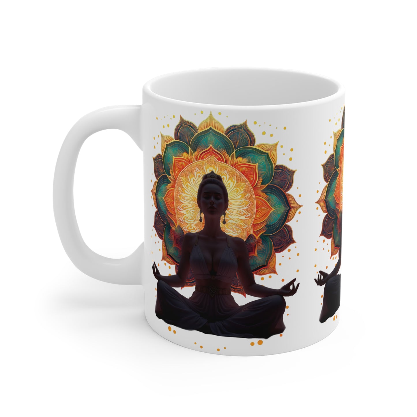 Meditation Ceramic Mug - Mindfulness Gift, Yoga Accessory, Chakra Decor, Inspirational Coffee Cup, Zen Homeware