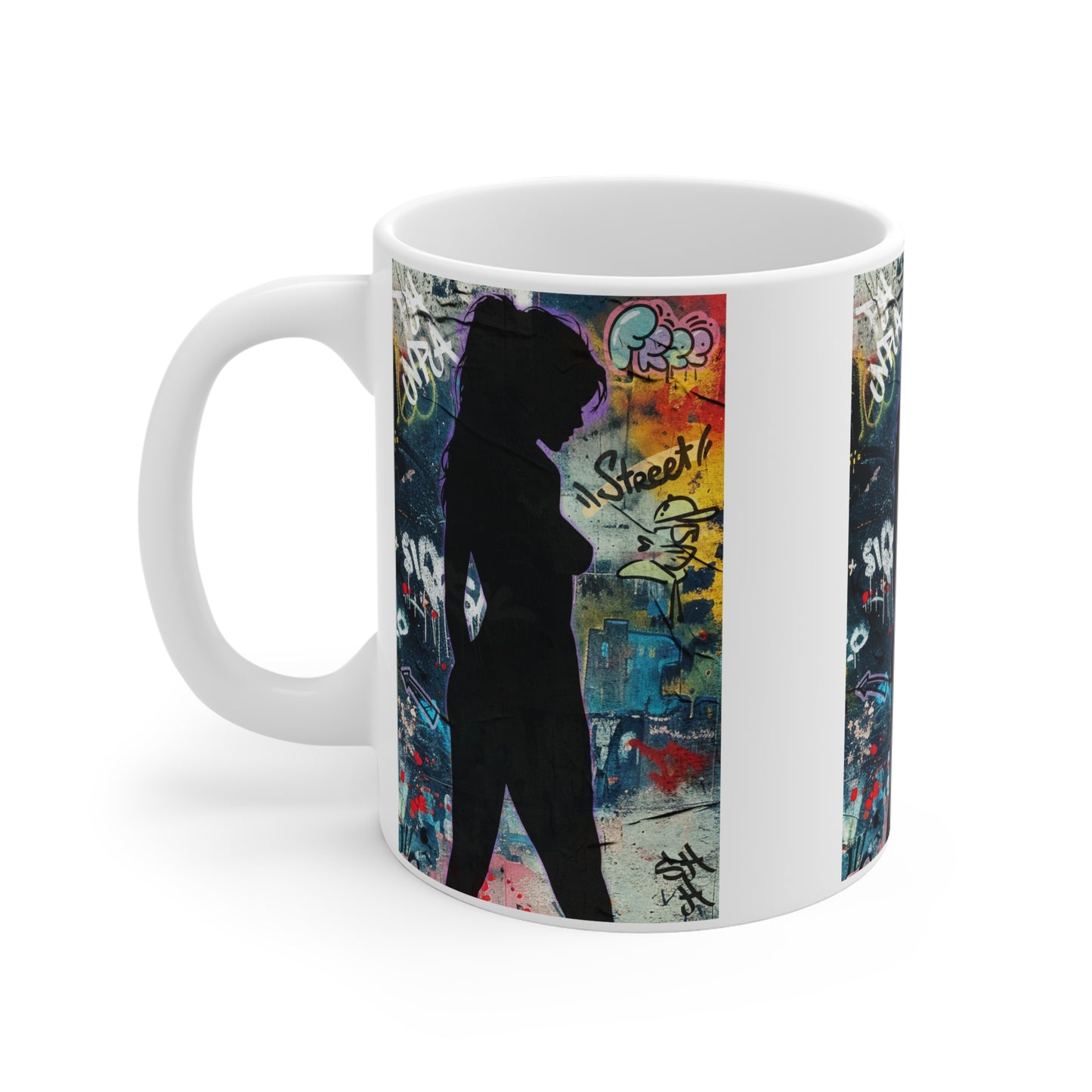 Urban Graffiti Ceramic Mug | Stylish Coffee Cup, Unique Gift for Art Lovers, Street Art, Home Decor, Birthday Present